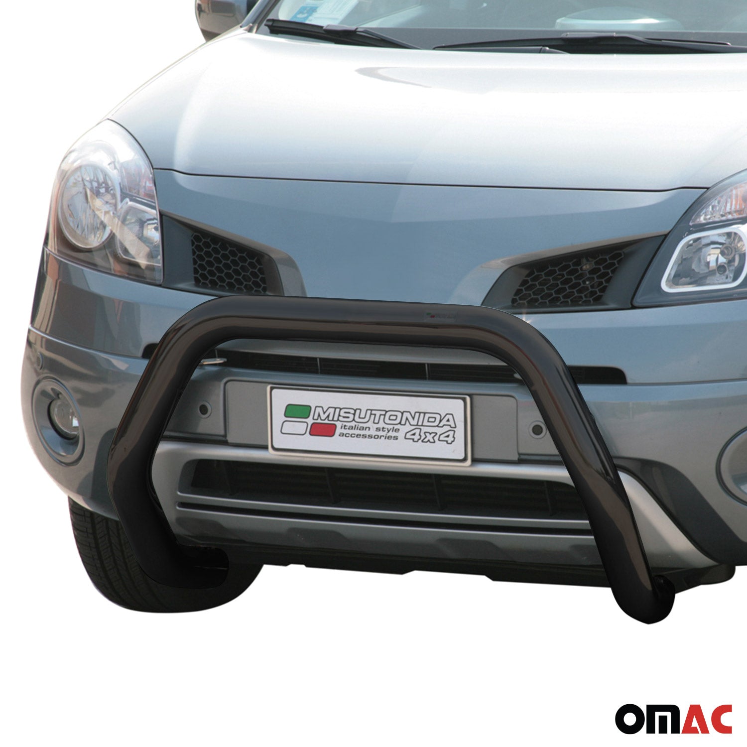 Bull Barra Frontal para Renault Koleos 2008-2011 Negro Brillante Acero 1Pza