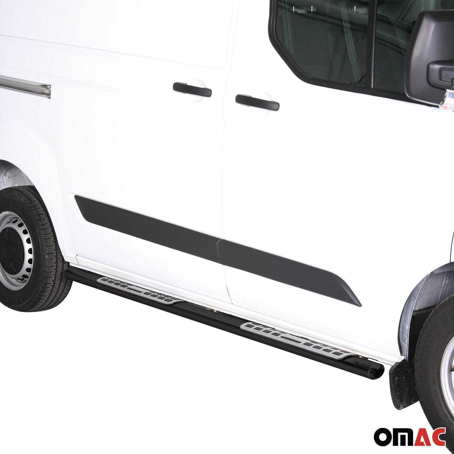 Estribos Barras Laterales para Ford Transit Custom L1 2013-2017 Negro Acero