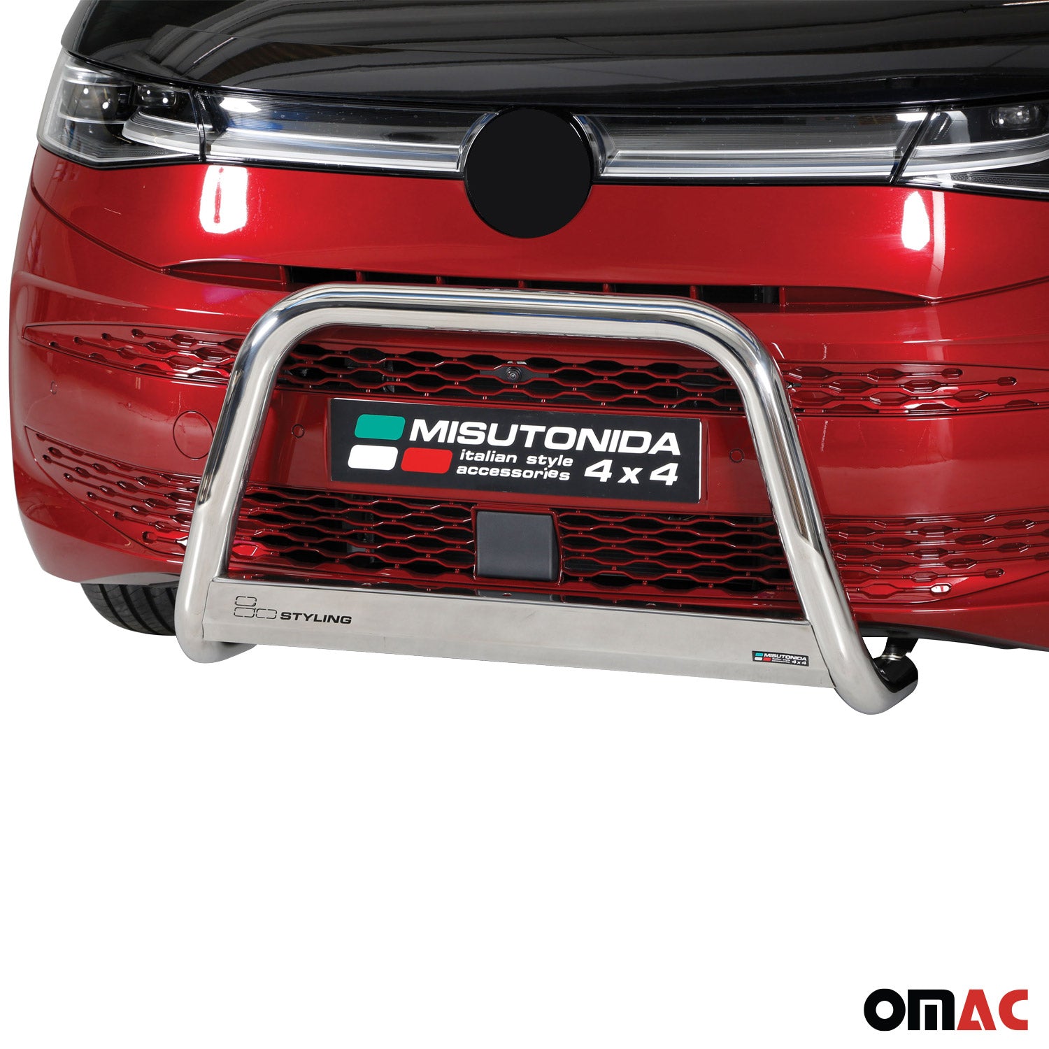 Bull Barra Frontal para VW Multivan T7 2022-2025 Plata Brillante Acero 1Pza