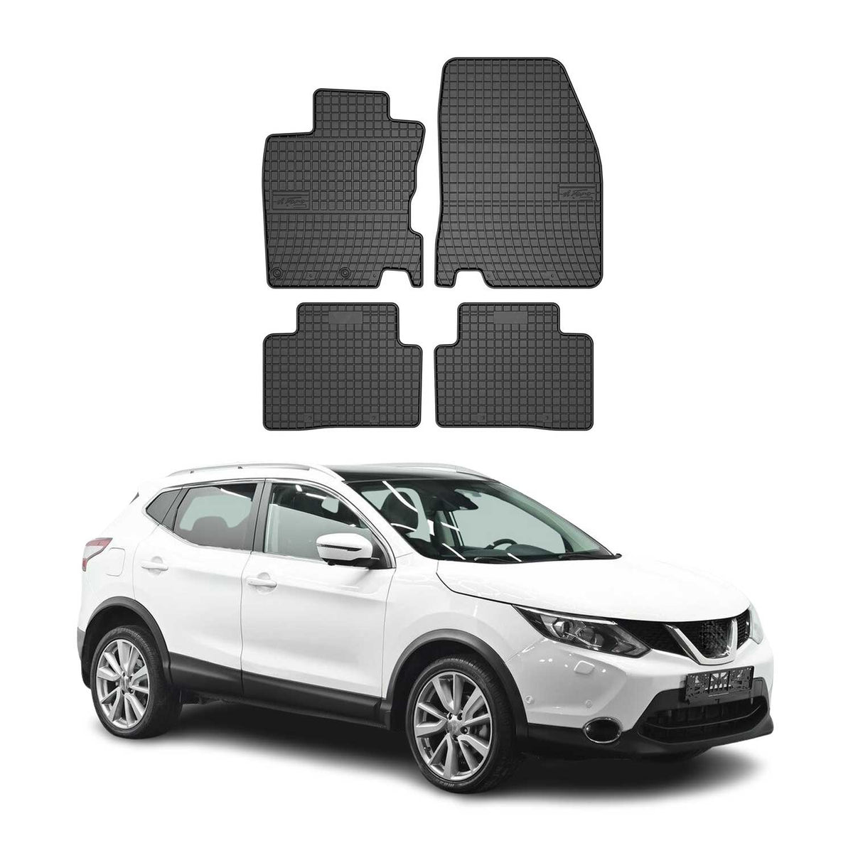 OMAC Alfombrillas De Coche para Nissan Qashqai J11 2014-2021 Negro Goma 4Pza
