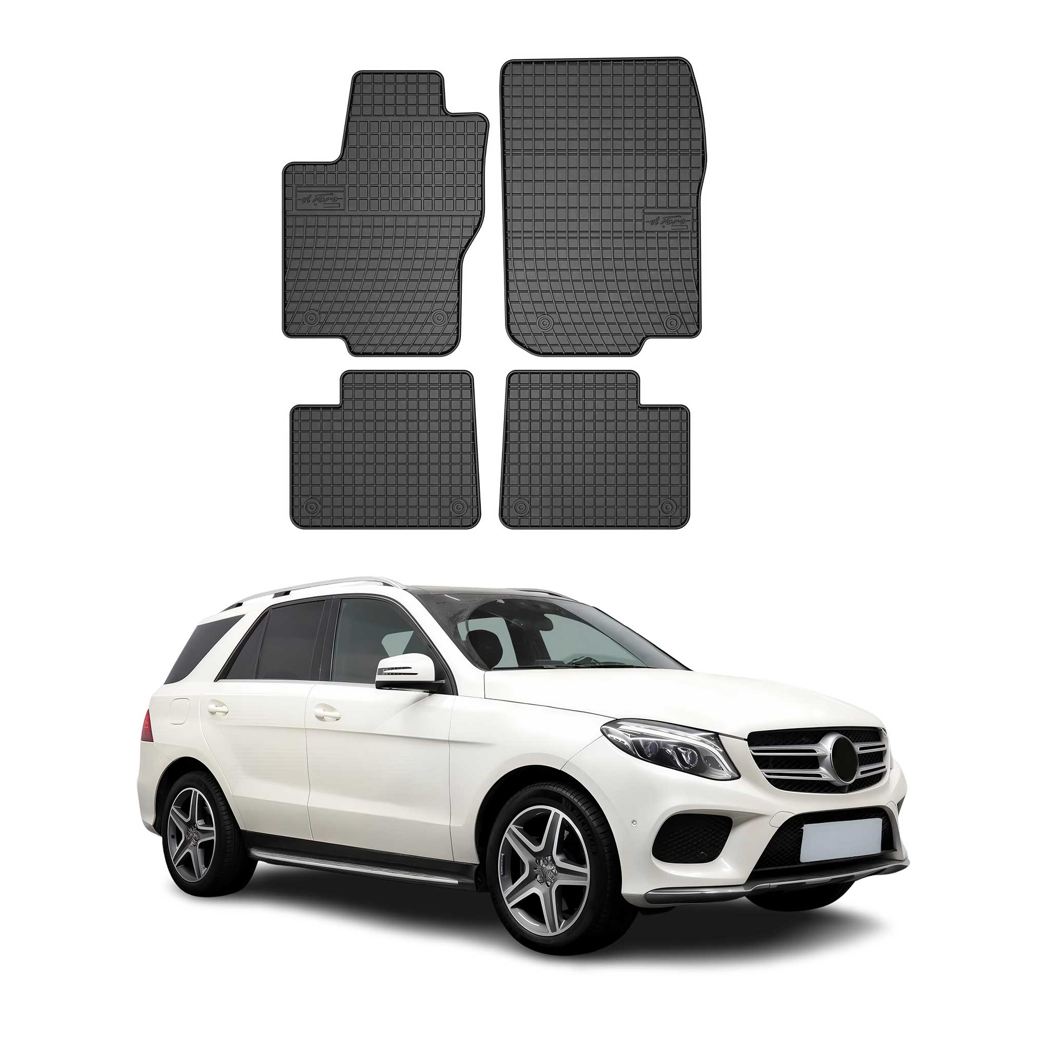 OMAC Alfombrillas De Coche para Mercedes GLE C292 2015-2019 Negro Goma TPE 4Pza