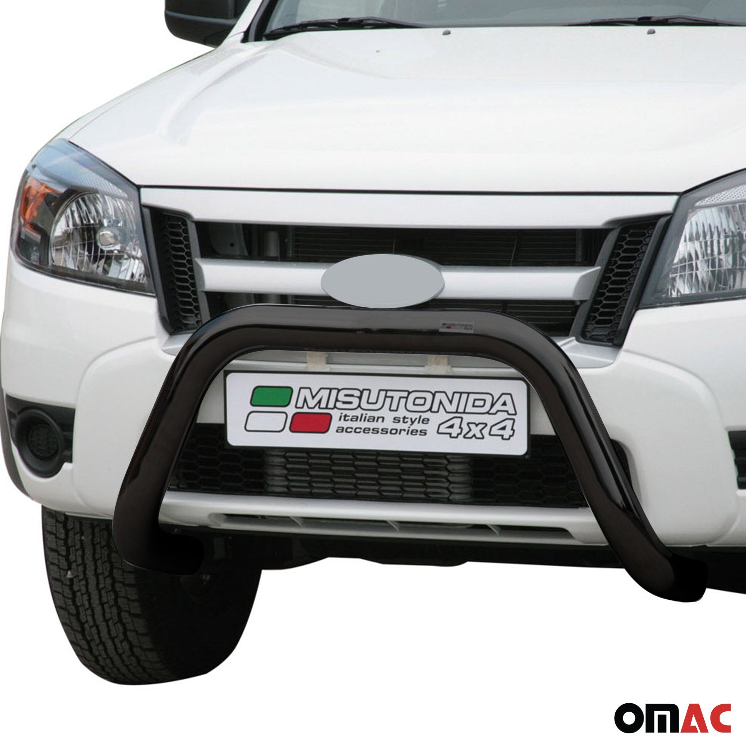 Bull Barra Frontal para Ford Ranger 2009-2011 Negro Brillante Acero