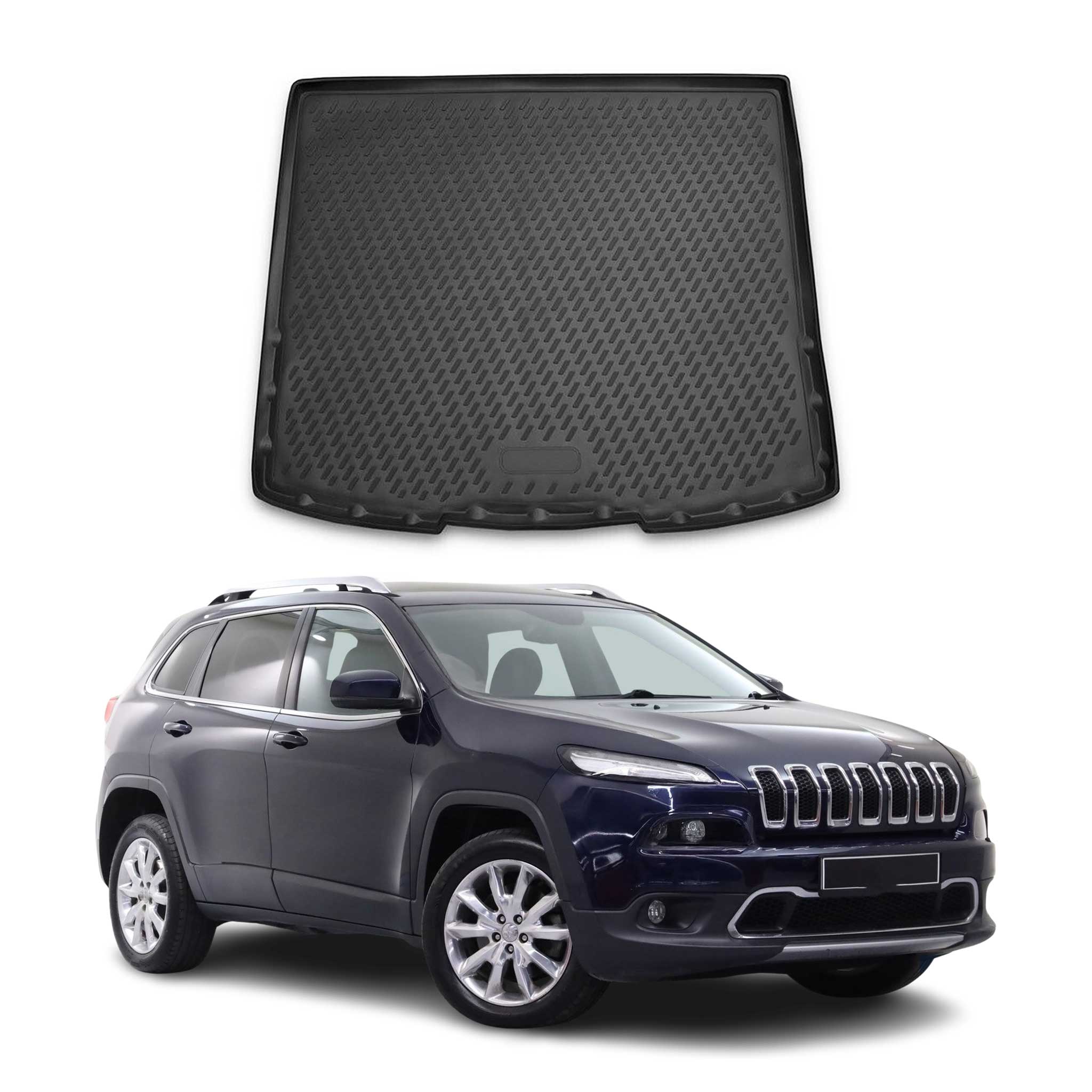 OMAC Bandeja Maletero Alfombrilla para Jeep Cherokee 2013-2019 Negro Goma TPE