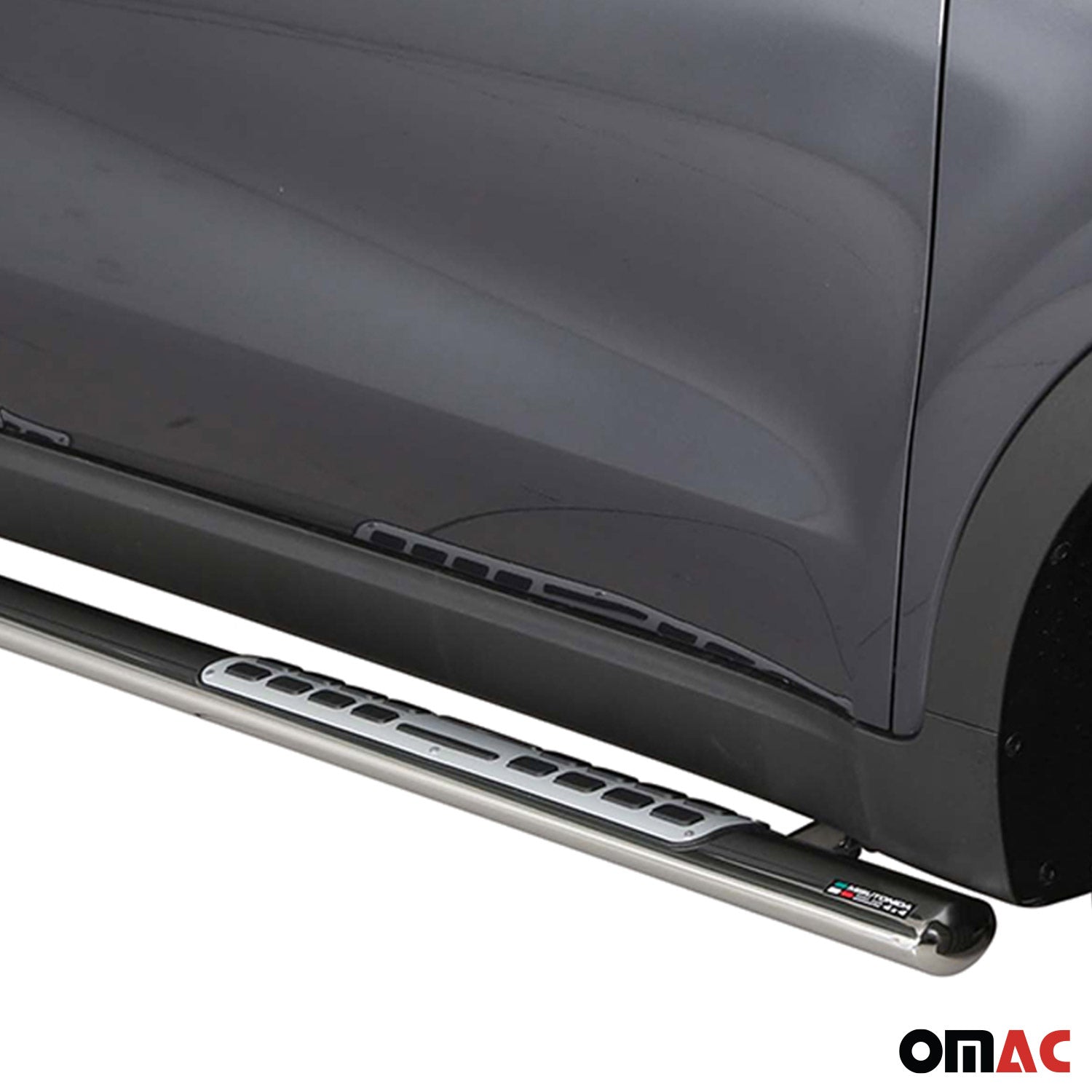 Par de Estribos Barras Laterales para Kia Sportage 2016-2018 Plata Acero 2x