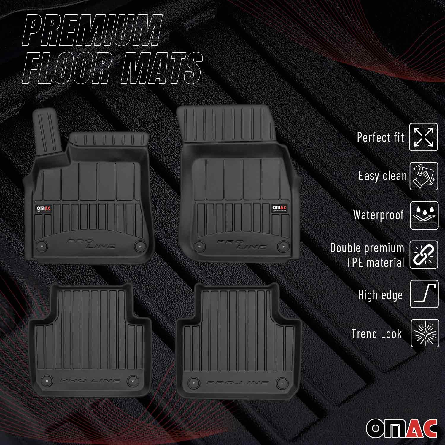 OMAC Premium Alfombrillas De Coche para Porsche Cayenne 9YA 2017-2024 Goma 4x