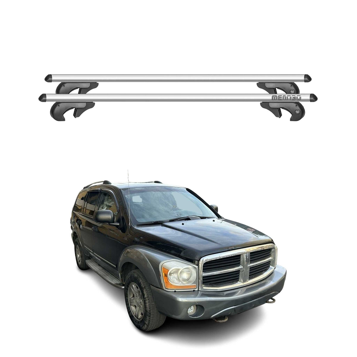 Menabo Barras de Techo Coche Barra para Dodge Durango 2004-2009 Gris Aluminio 2x