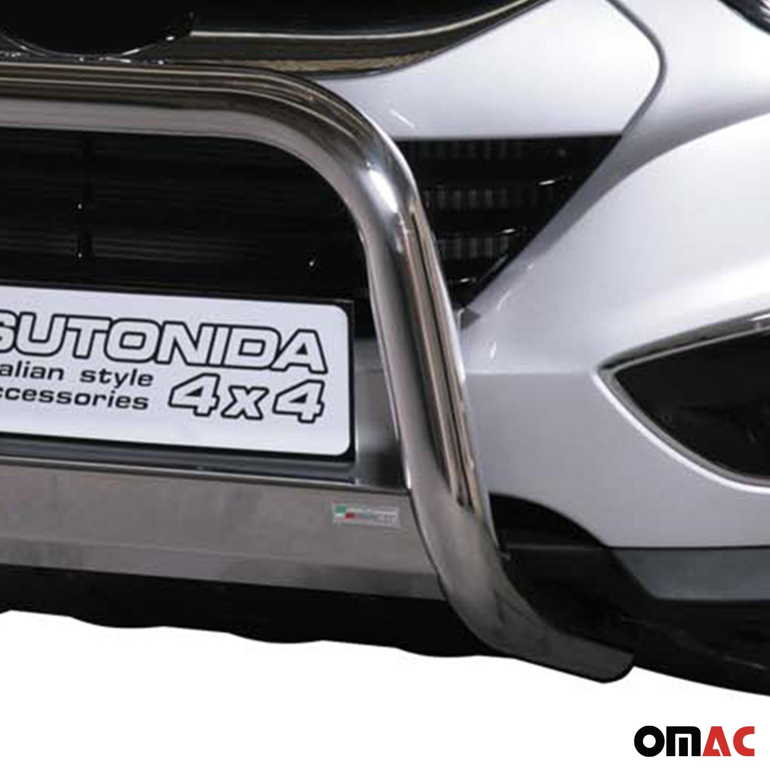 Bull Barra Frontal para Hyundai ix35 2009-2015 Plata Brillante Acero 1Pza