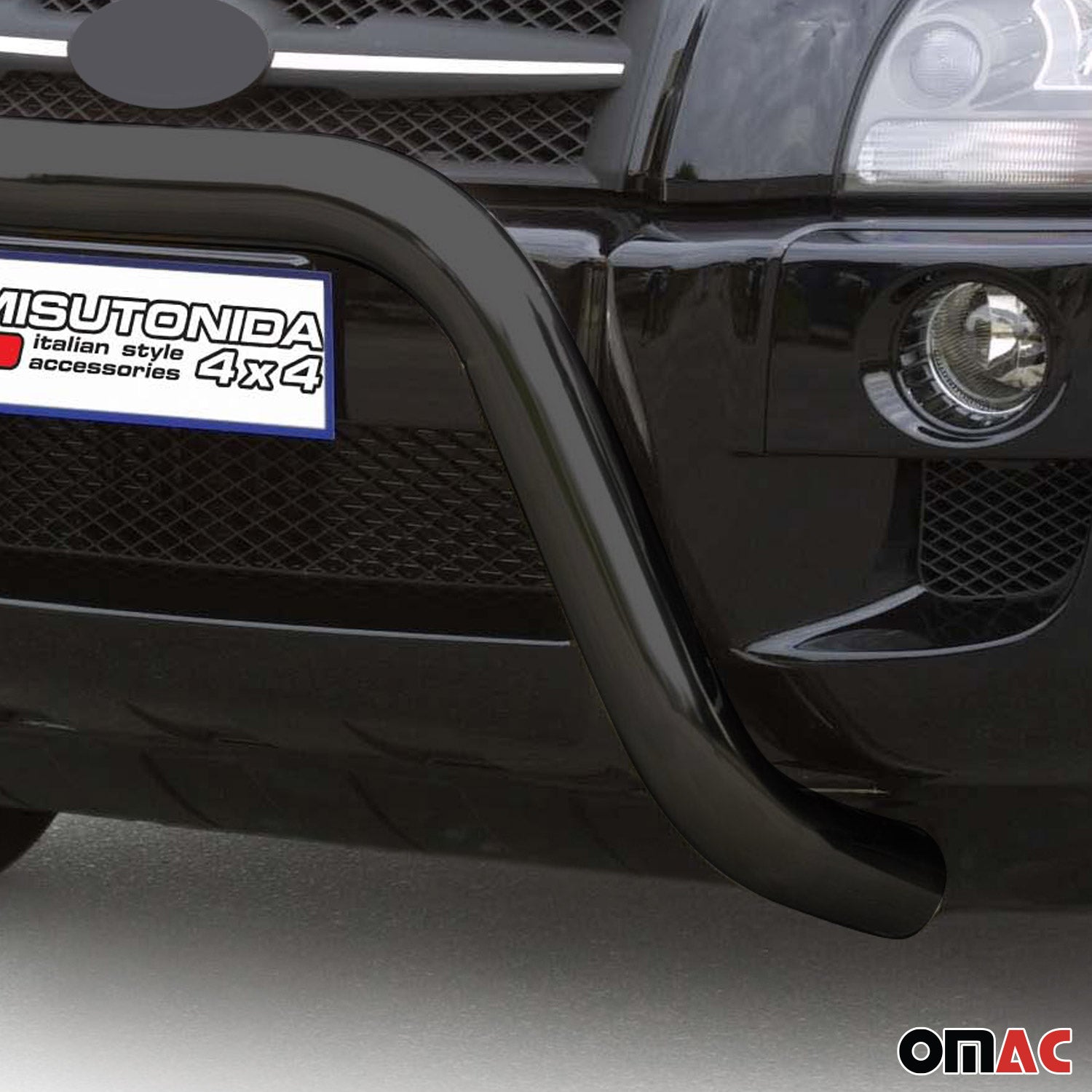 Bull Barra Frontal para Hyundai Tucson 2004-2009 Negro Brillante Acero