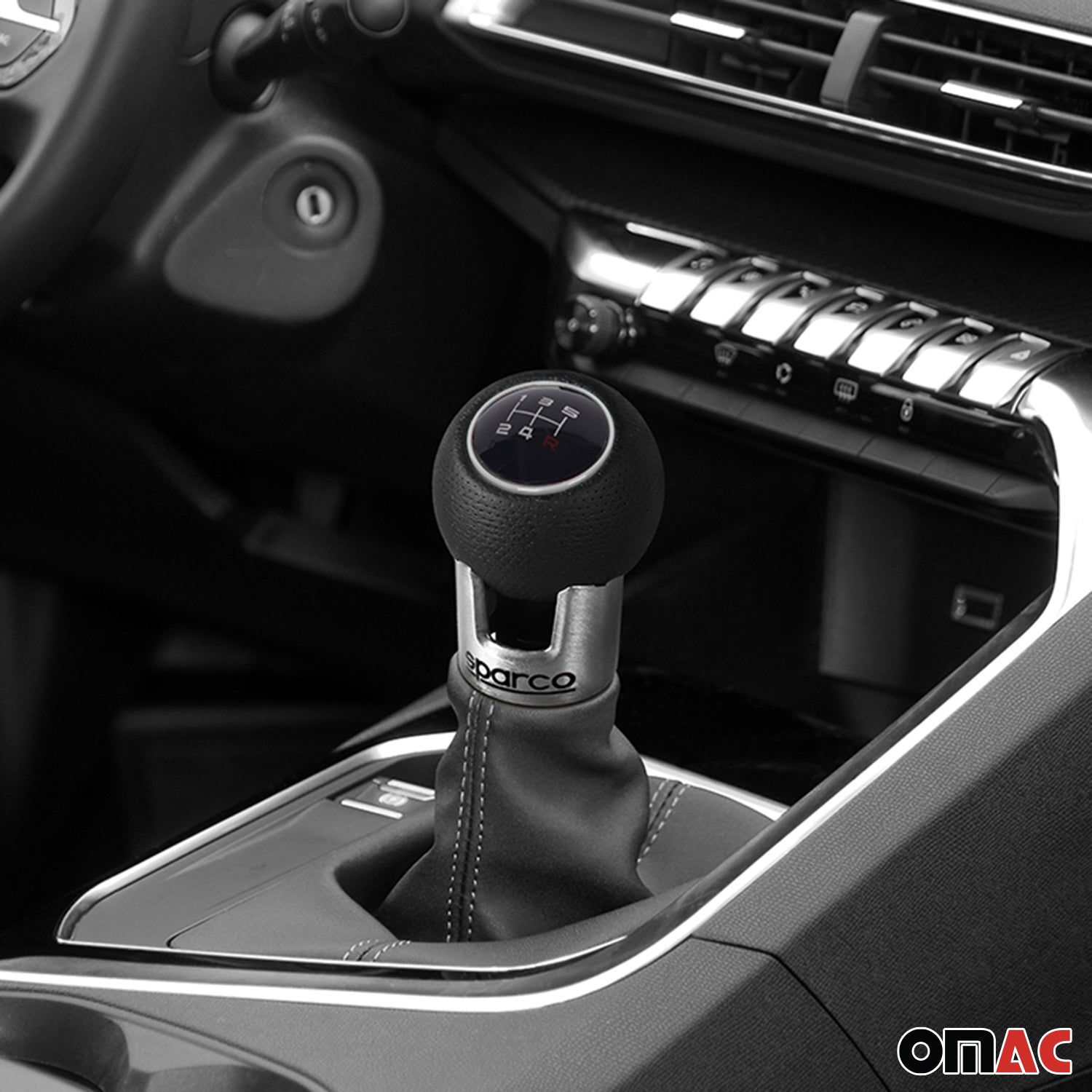Sparco Palanca de Cambios Universal Negro cuero de pu & Aluminio