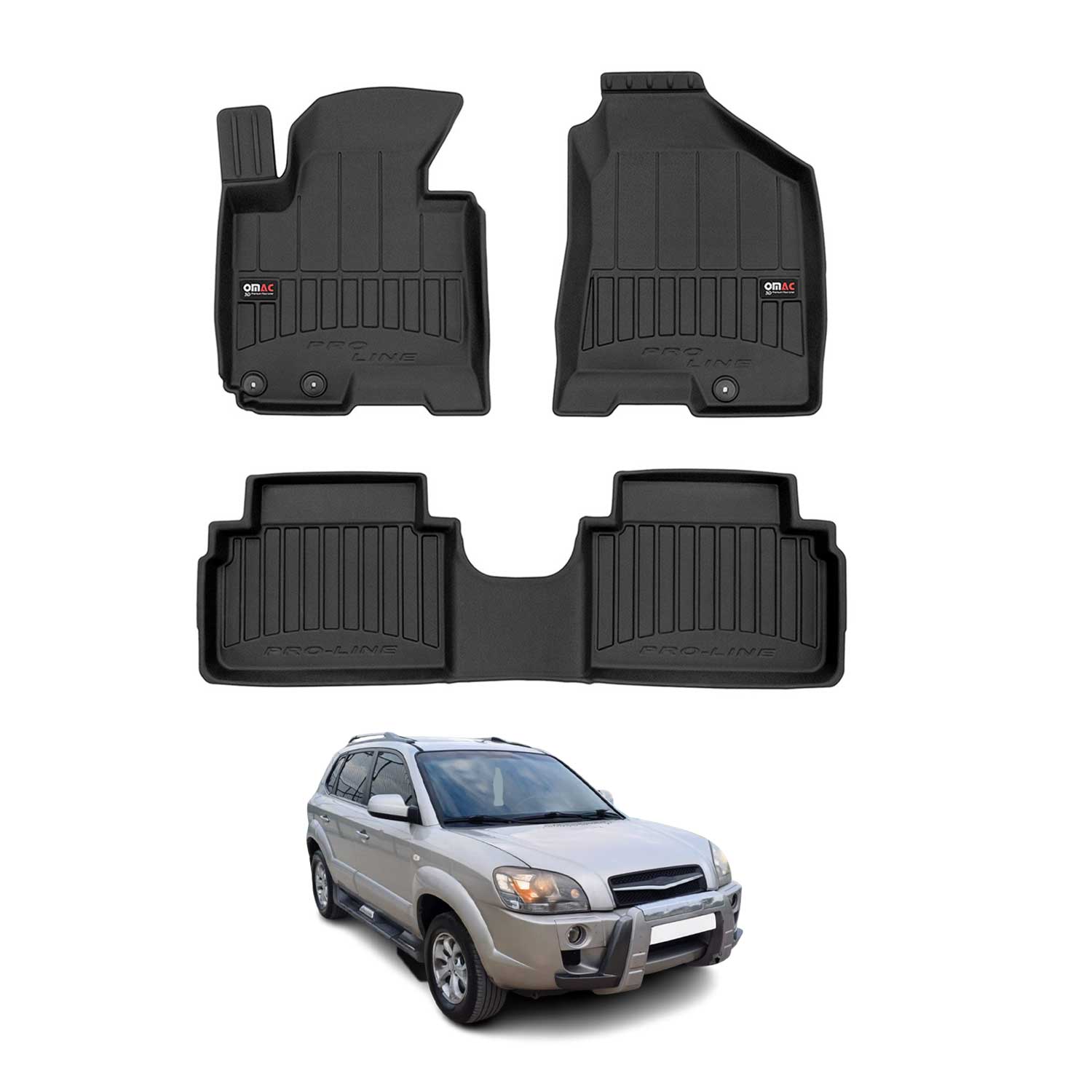 OMAC Premium Alfombrillas De Coche para Hyundai Tucson 2009-2015 TPE Goma 3x