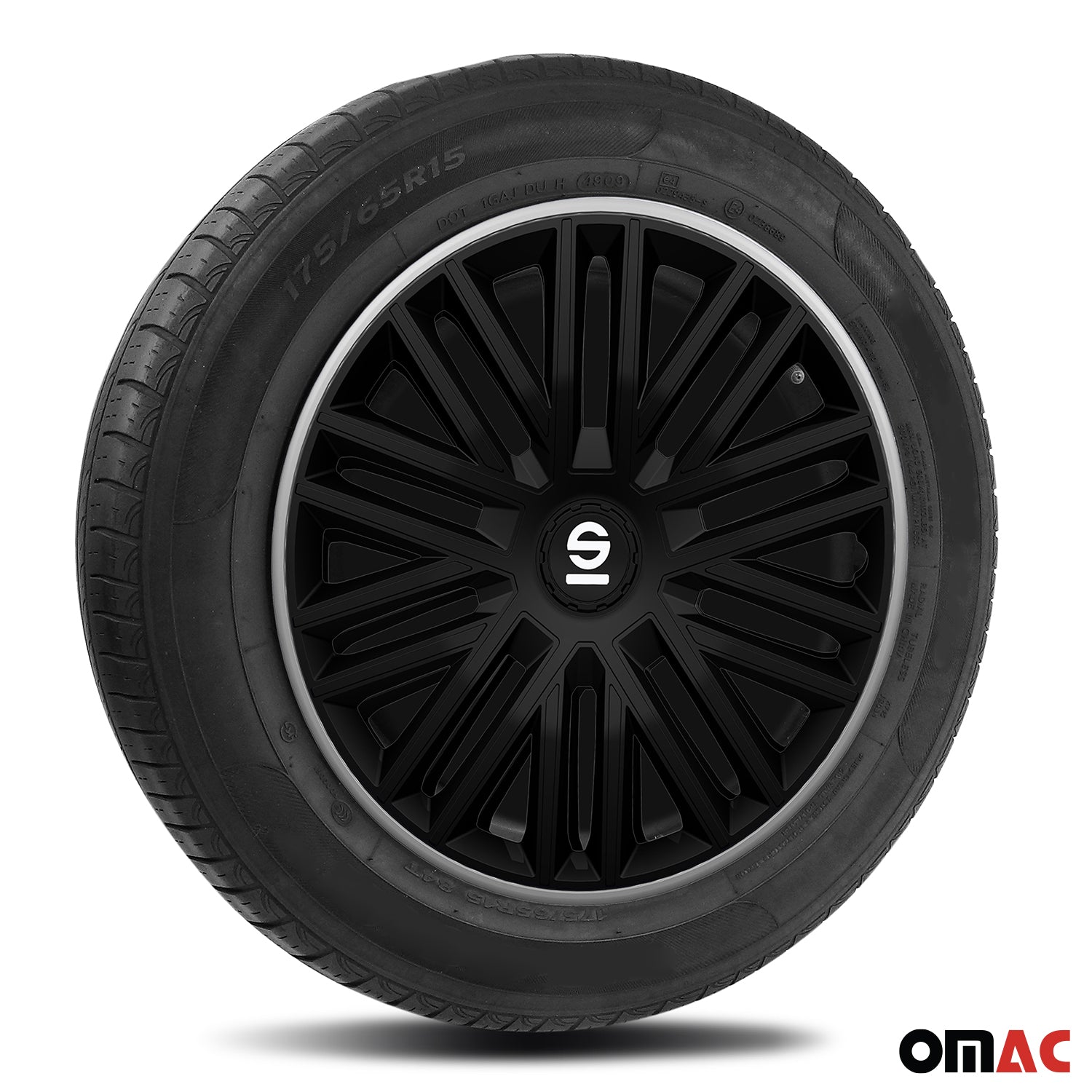 Sparco Bergamo Tapacubos 15 Pulgadas Universal Gris Negro ABS Plástico