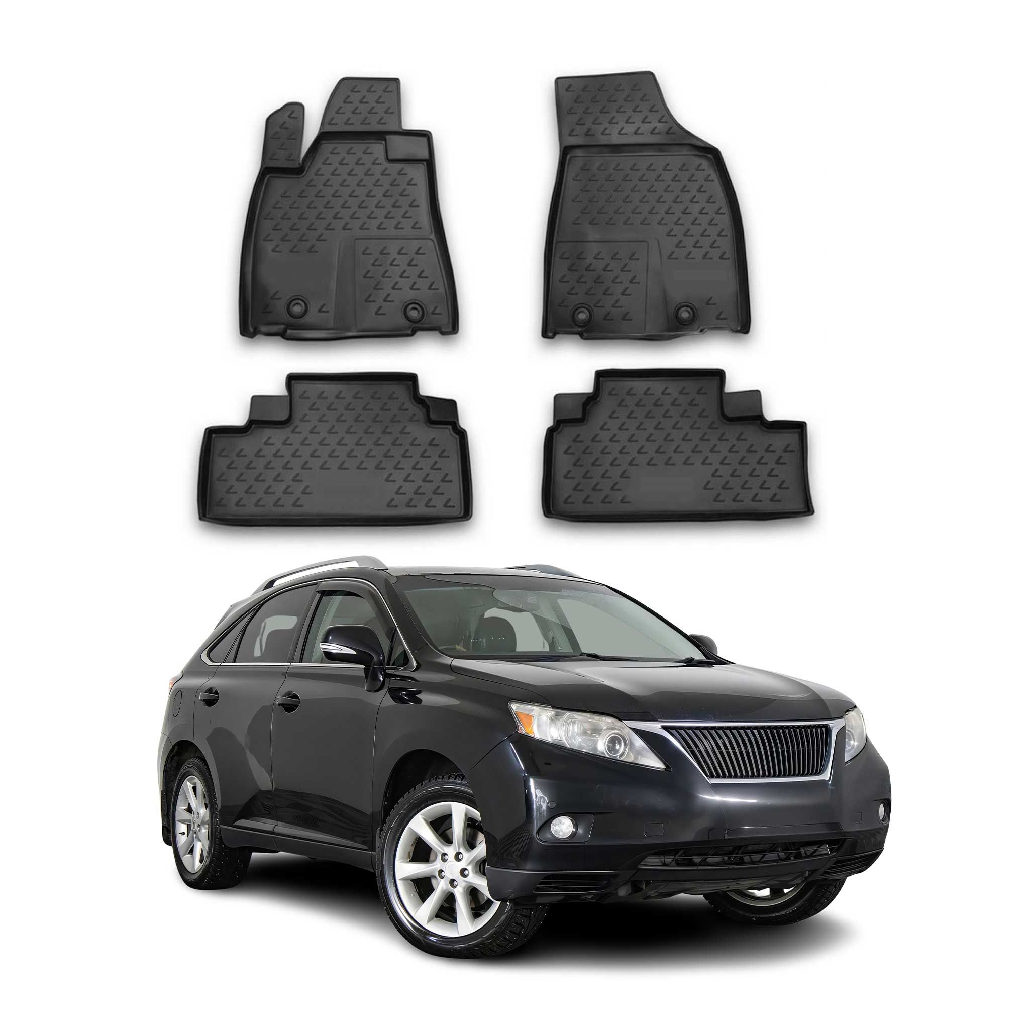 OMAC Alfombrillas De Coche para Lexus RX350 2008-2015 Negro Goma TPE 4Pza