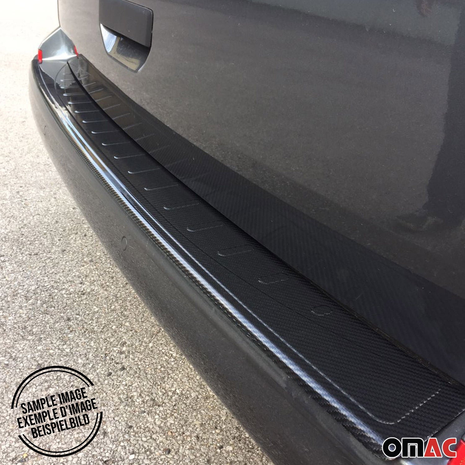 Protector de Parachoques Trasero para Fiat 500 500C 2007-2024 Fibra de Carbono