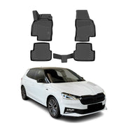 OMAC Alfombrillas De Coche para Skoda Fabia 2021-2026 r Negro Goma TPE 4Pza