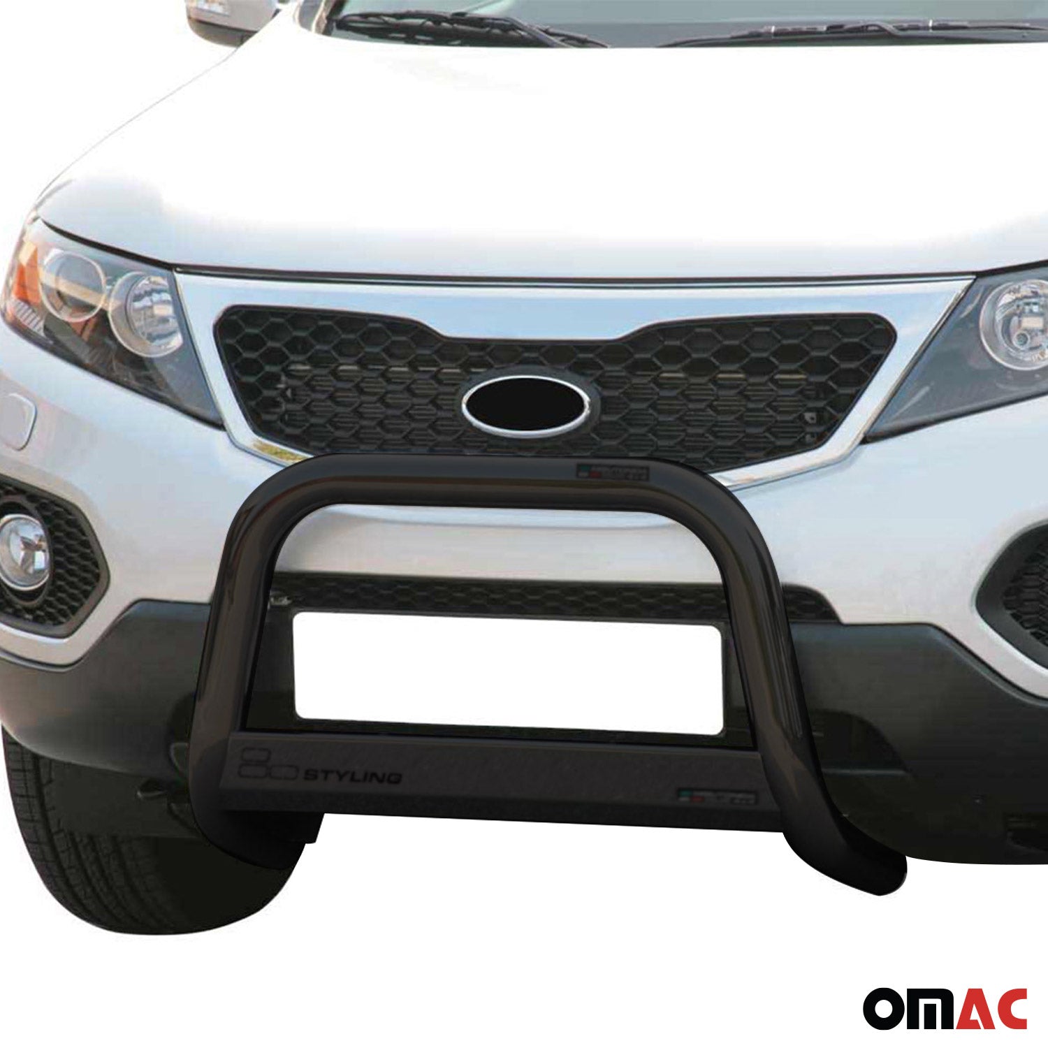 Bull Barra Frontal para Kia Sorento 2009-2012 Negro Brillante Acero