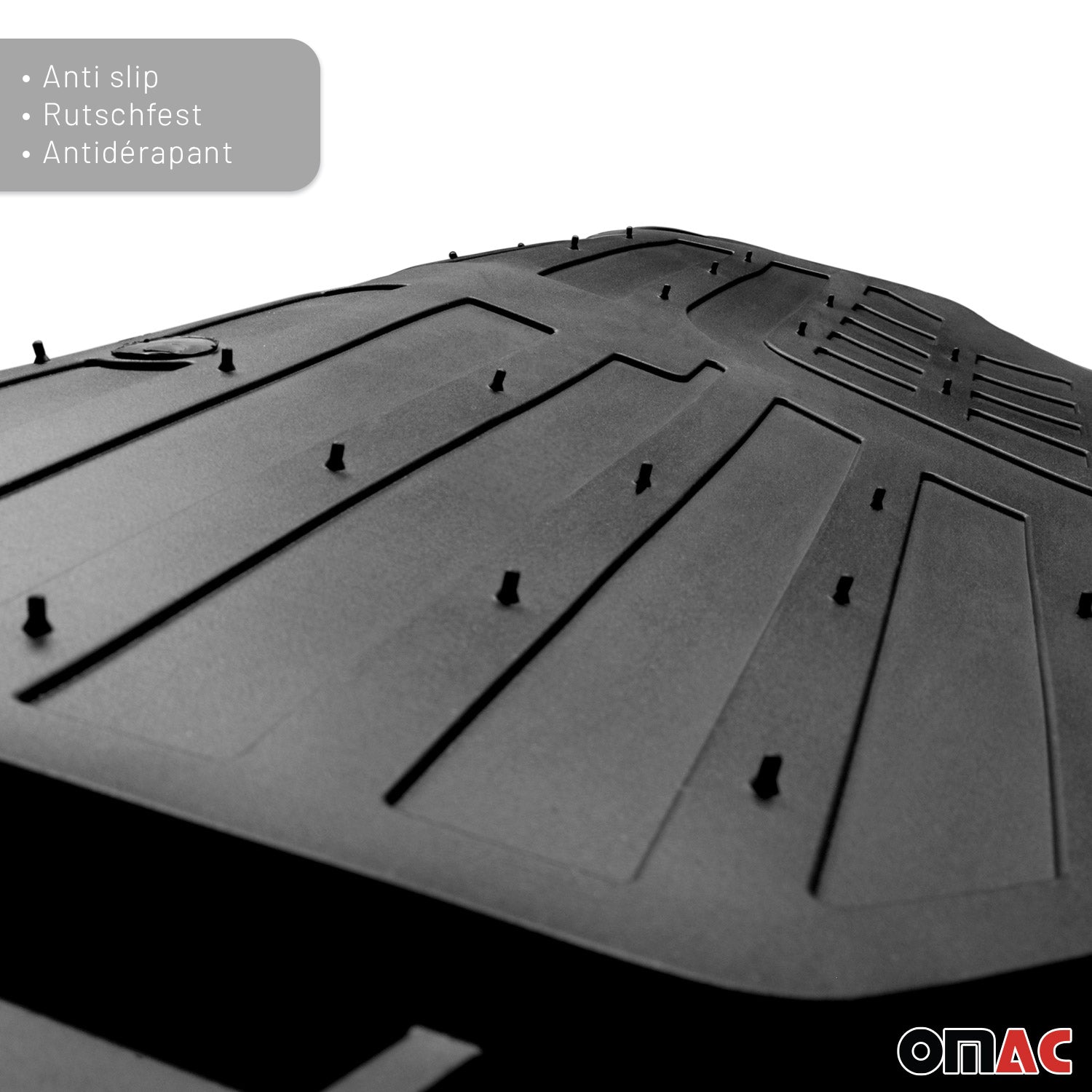 3D Alfombrillas De Coche Universal Negro Goma 4Pza