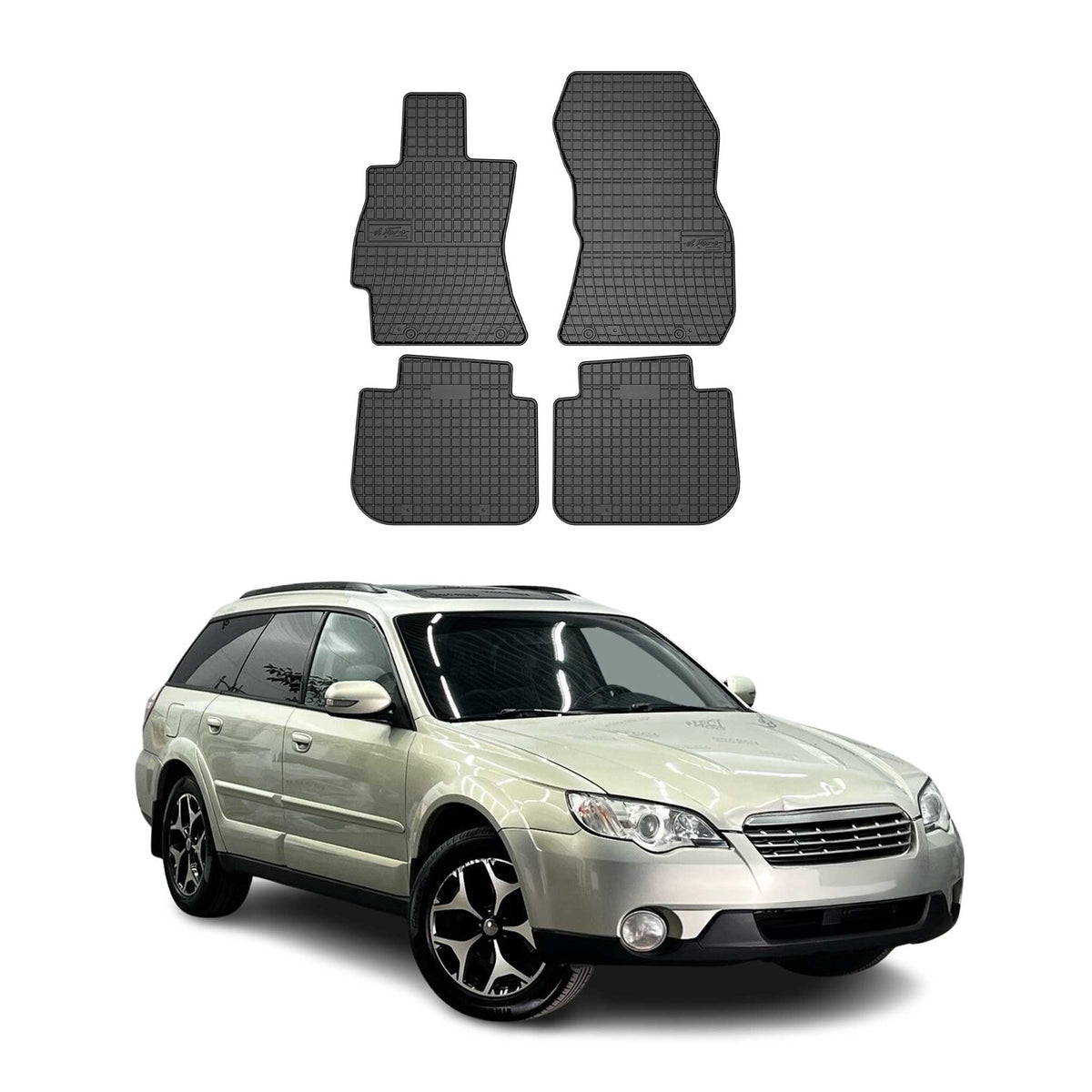 OMAC Alfombrillas De Coche para Subaru Outback 2003-2009 Negro Goma 4Pza