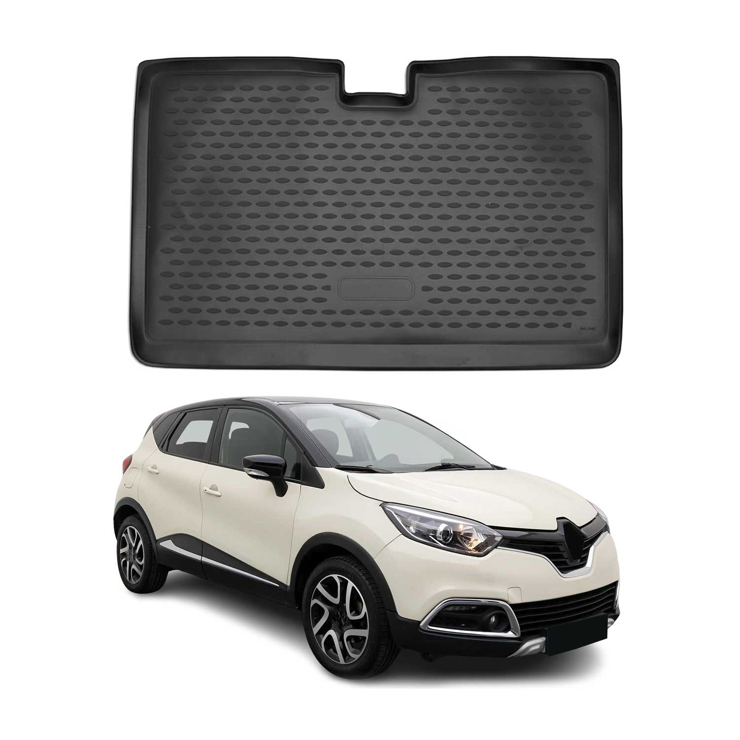 OMAC Bandeja Maletero Alfombrilla para Renault Captur 2016-2021 Unten Negro TPE