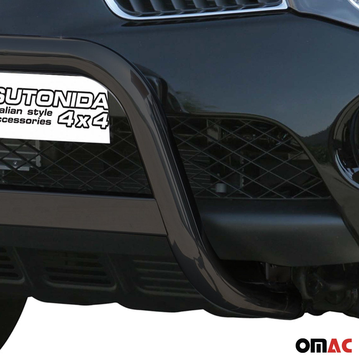 Bull Barra Frontal para Mitsubishi L200 2006-2009 Negro Brillante Acero