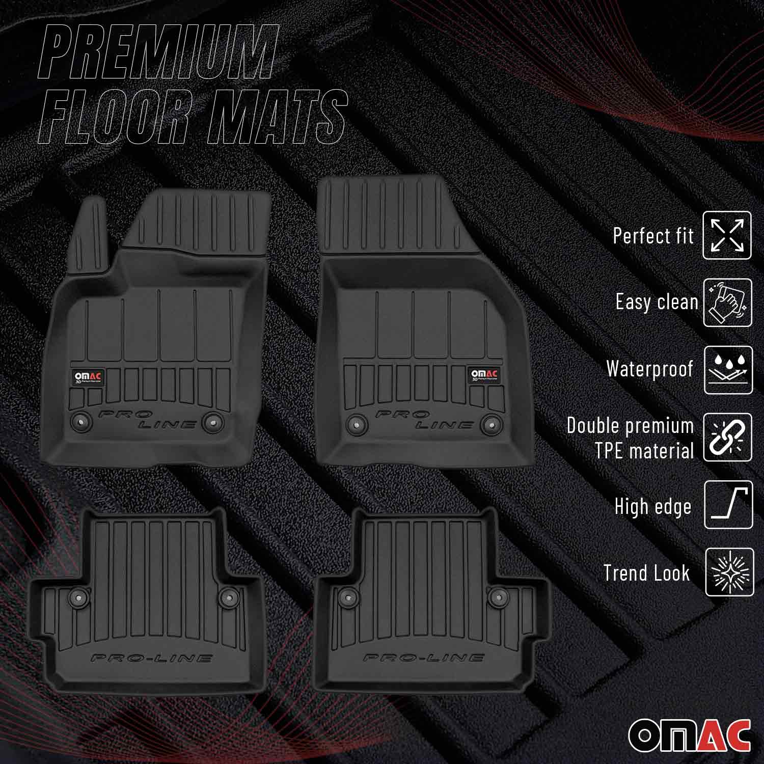 OMAC Premium Alfombrillas De Coche para Volvo C30 2006-2013 Negro TPE Goma 4Pza