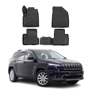 OMAC Alfombrillas De Coche para Jeep Cherokee 2014-2024 Negro Goma TPE 4Pza