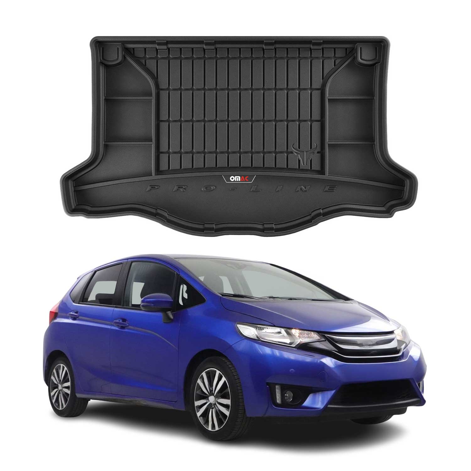 OMAC Premium Bandeja Maletero Alfombrilla para Honda Jazz 2013-2018 Negro TPE