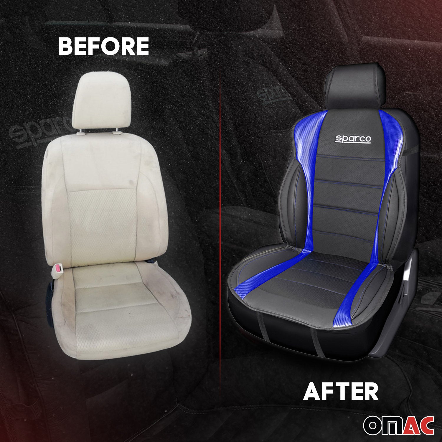 Sparco Funda de Asiento para Automóvil Universal Azul Negro