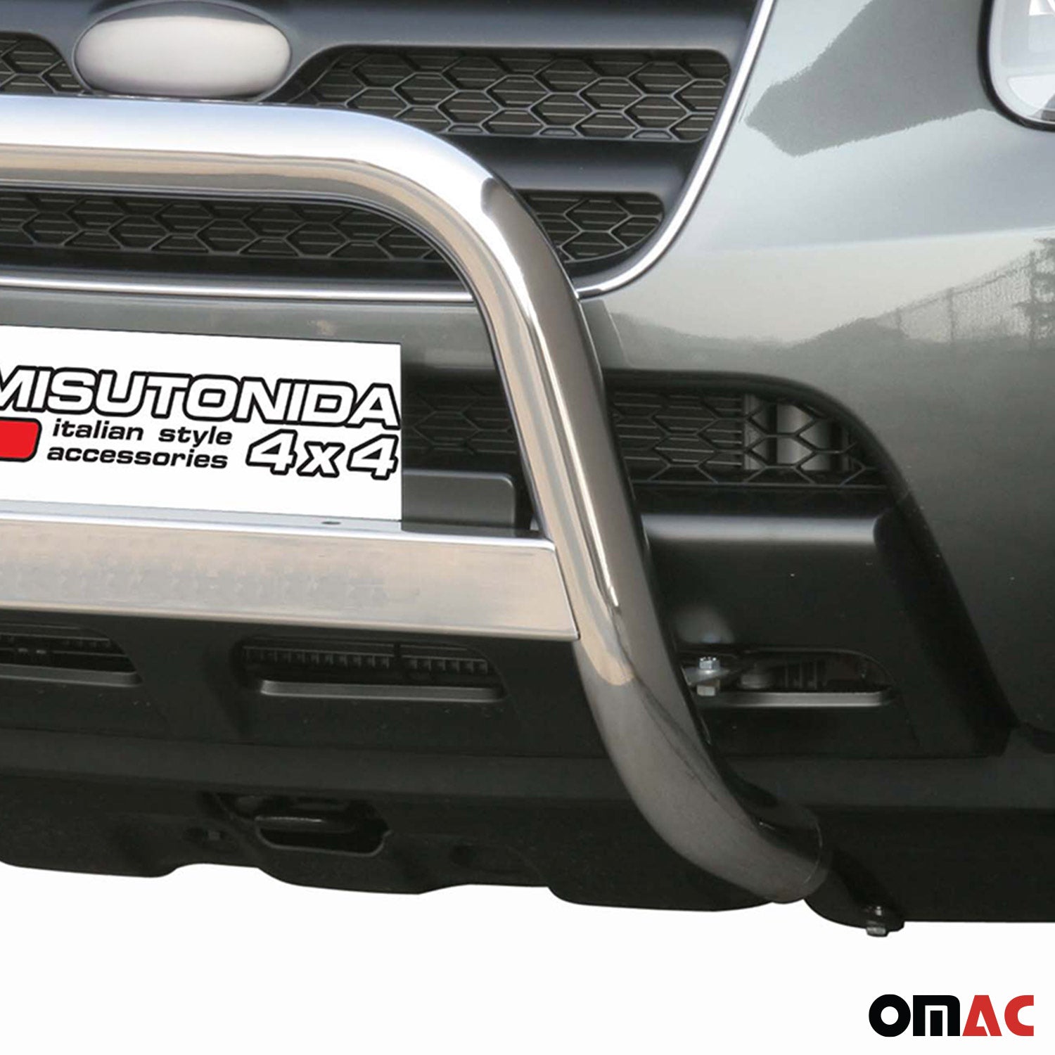 Bull Barra Frontal para Hyundai Santa Fe 2006-2009 Plata Brillante Acero