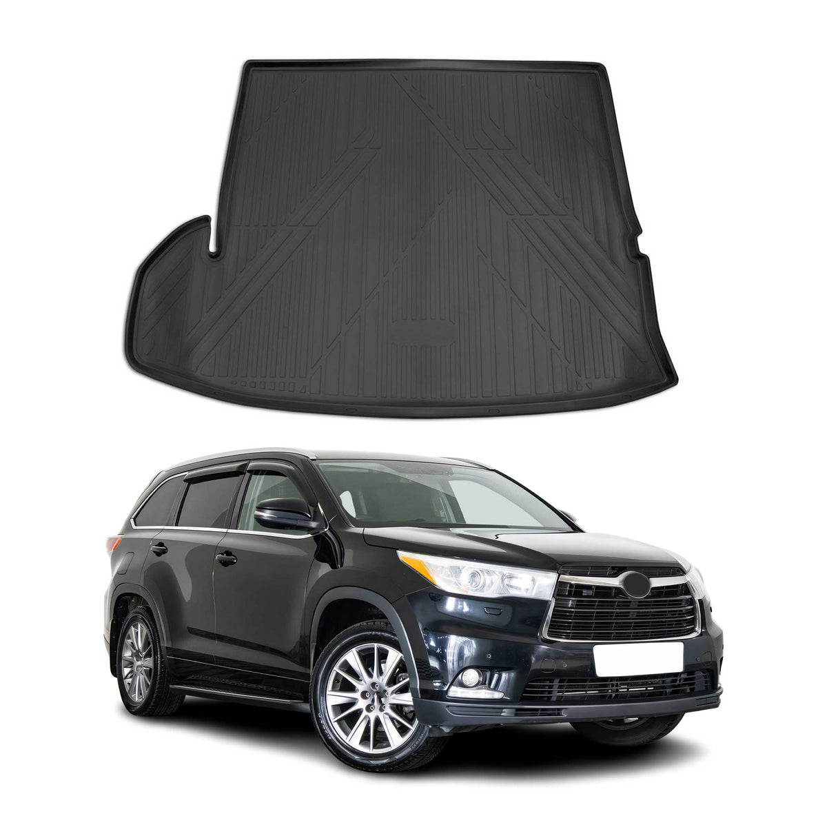 OMAC Bandeja Maletero Alfombrilla para Toyota Highlander 2014-2021 Negro TPE
