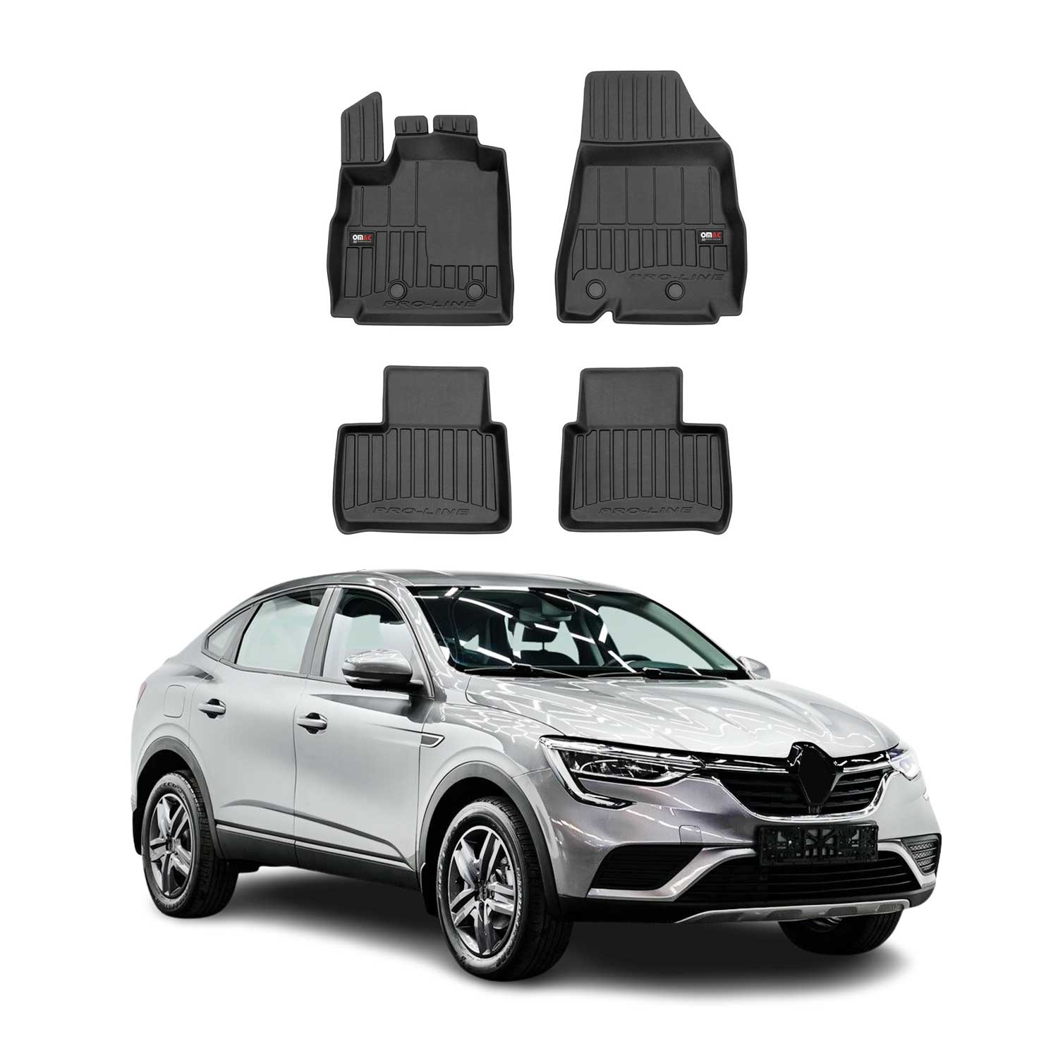 OMAC Premium Alfombrillas De Coche para Renault Arkana 2019-2025 TPE Goma 4x