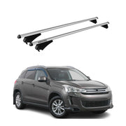 Menabo Barras de Techo Coche Baca para Citroen C4 Aircross 2012-2017 Gris Alu 2x