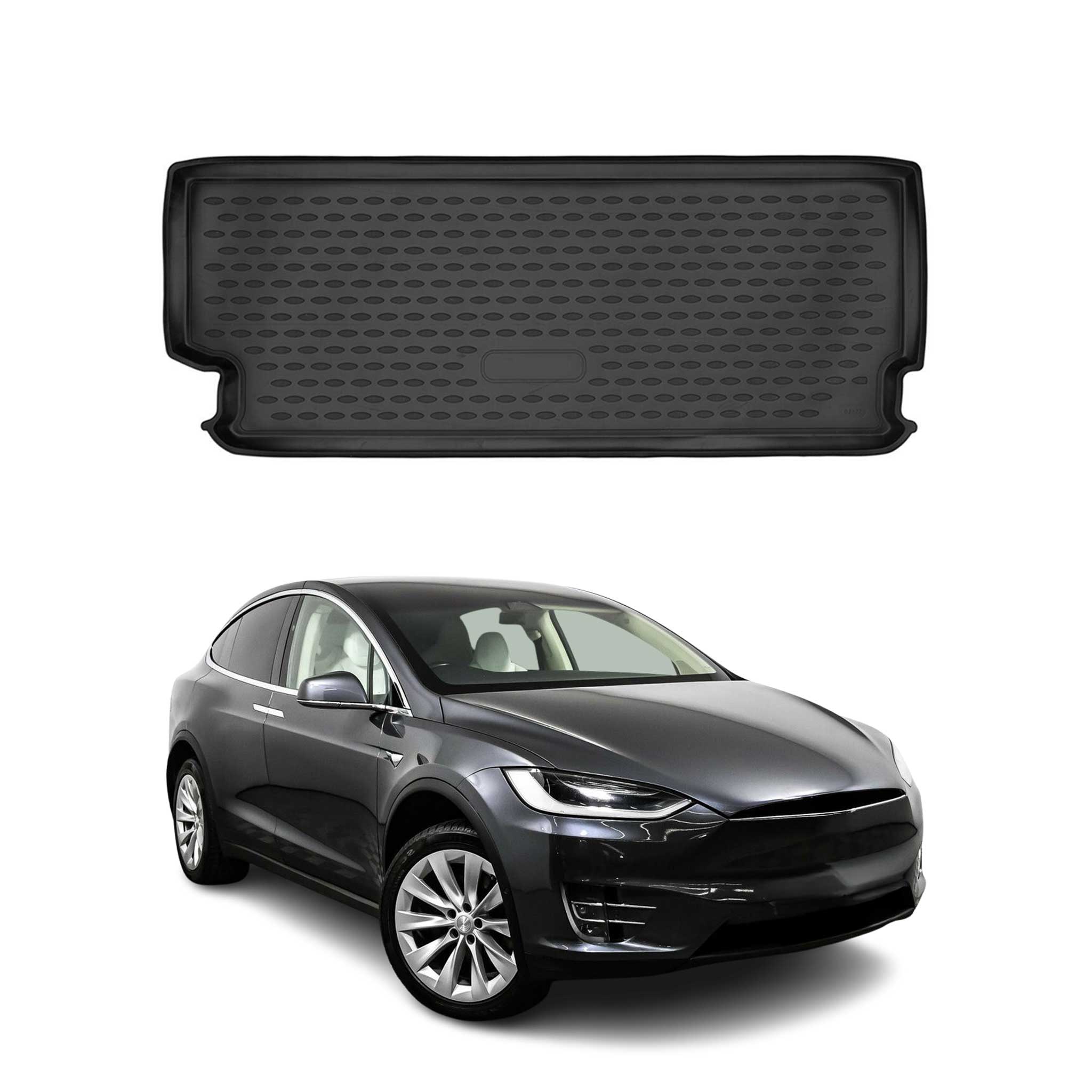 OMAC Bandeja Maletero Alfombrilla para Tesla Model X 2016-2020 Negro Goma