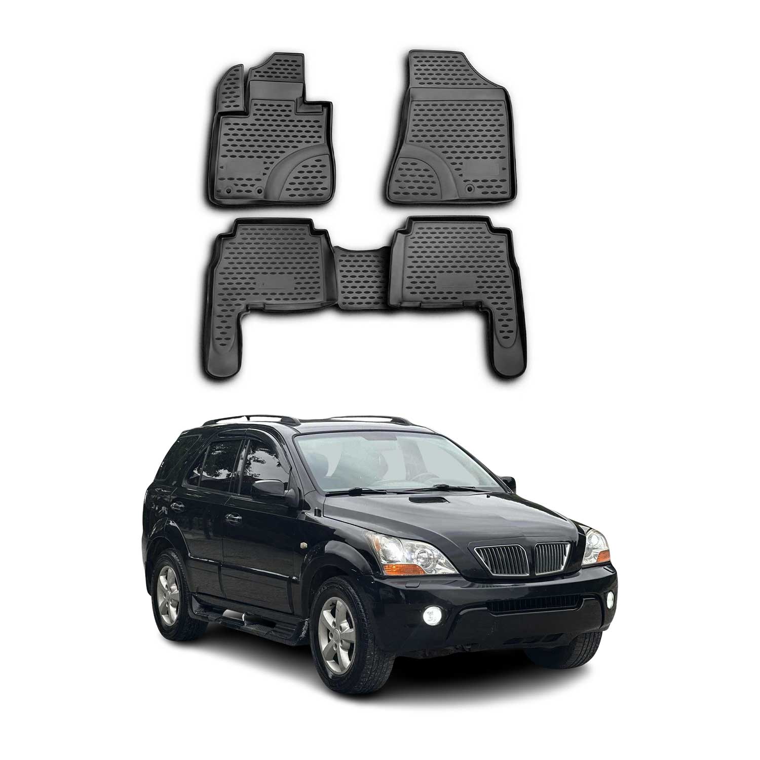 OMAC Alfombrillas De Coche para Kia Sorento 2009-2012 Negro Goma TPE 4Pza