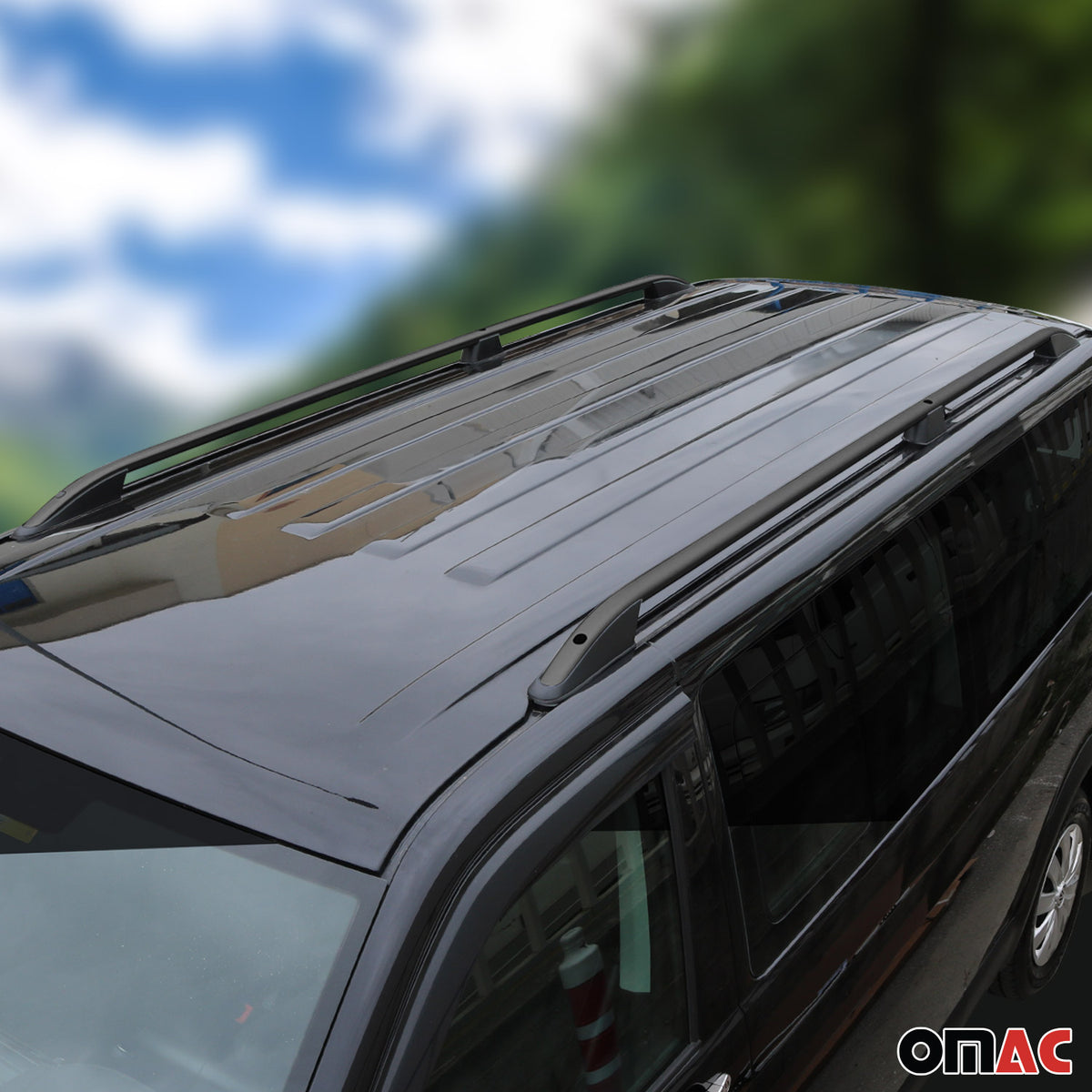 Rieles & Barras de Techo para VW Caddy 2003-2015 Corto Negro Aluminio 2Pza