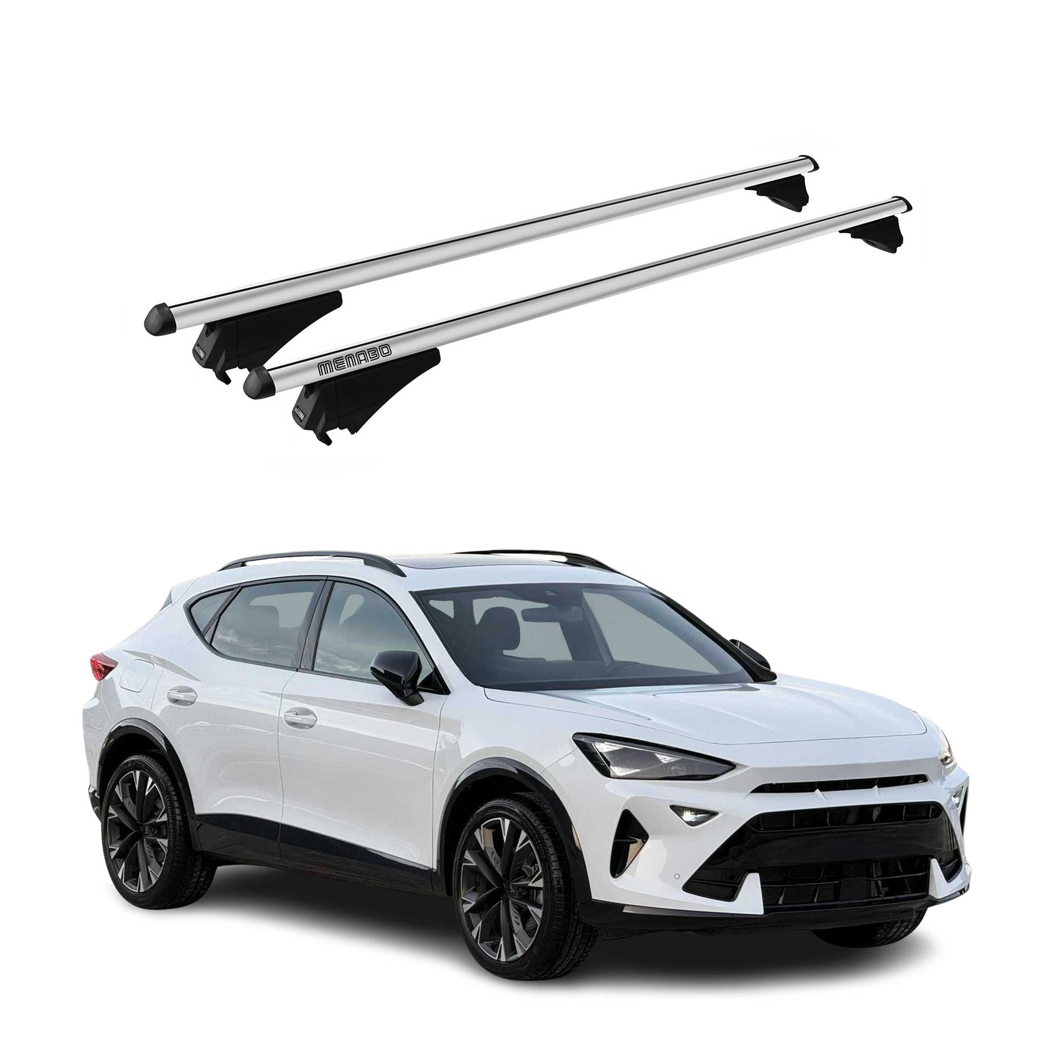 Menabo Barras de Techo Coche Baca para Cupra Formentor 2020-2025 Gris Alu 2Pza