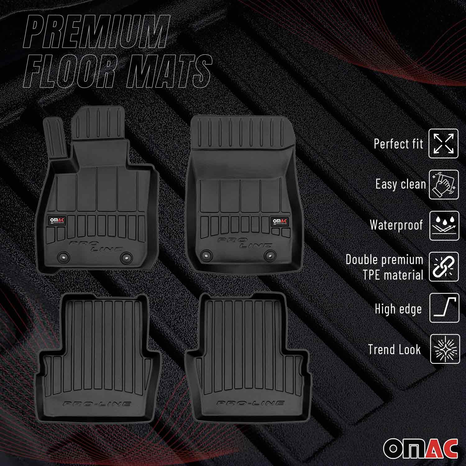 OMAC Premium Alfombrillas De Coche para Mazda CX-3 2015-2024 Negro TPE Goma 4Pza
