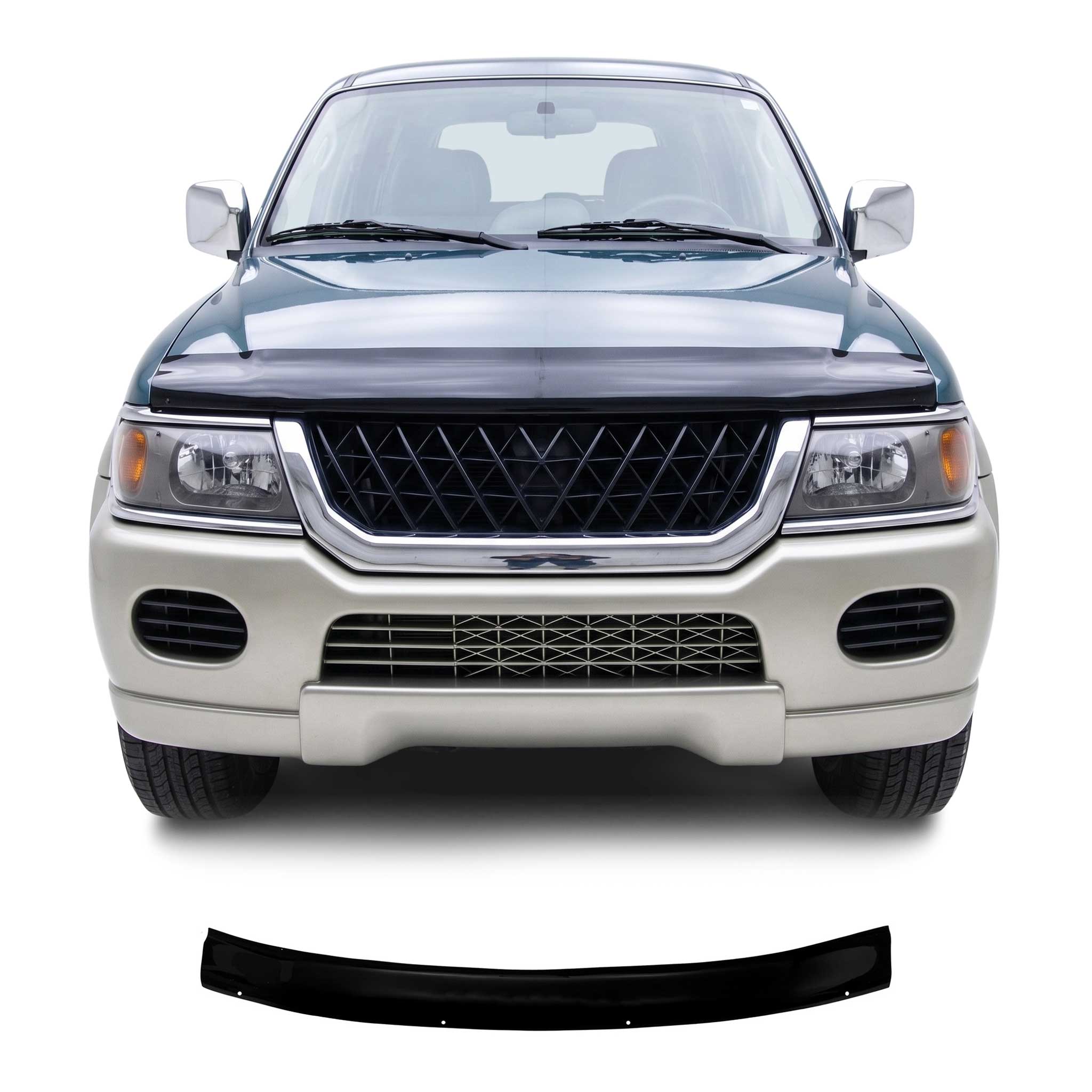 Deflector de Capó para Mitsubishi Pajero 2000-2006 Oscuro Brillante Acrílico