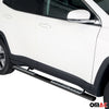 Par de Estribos Barras Laterales para Jeep Compass 2016-2021 Negro Acero
