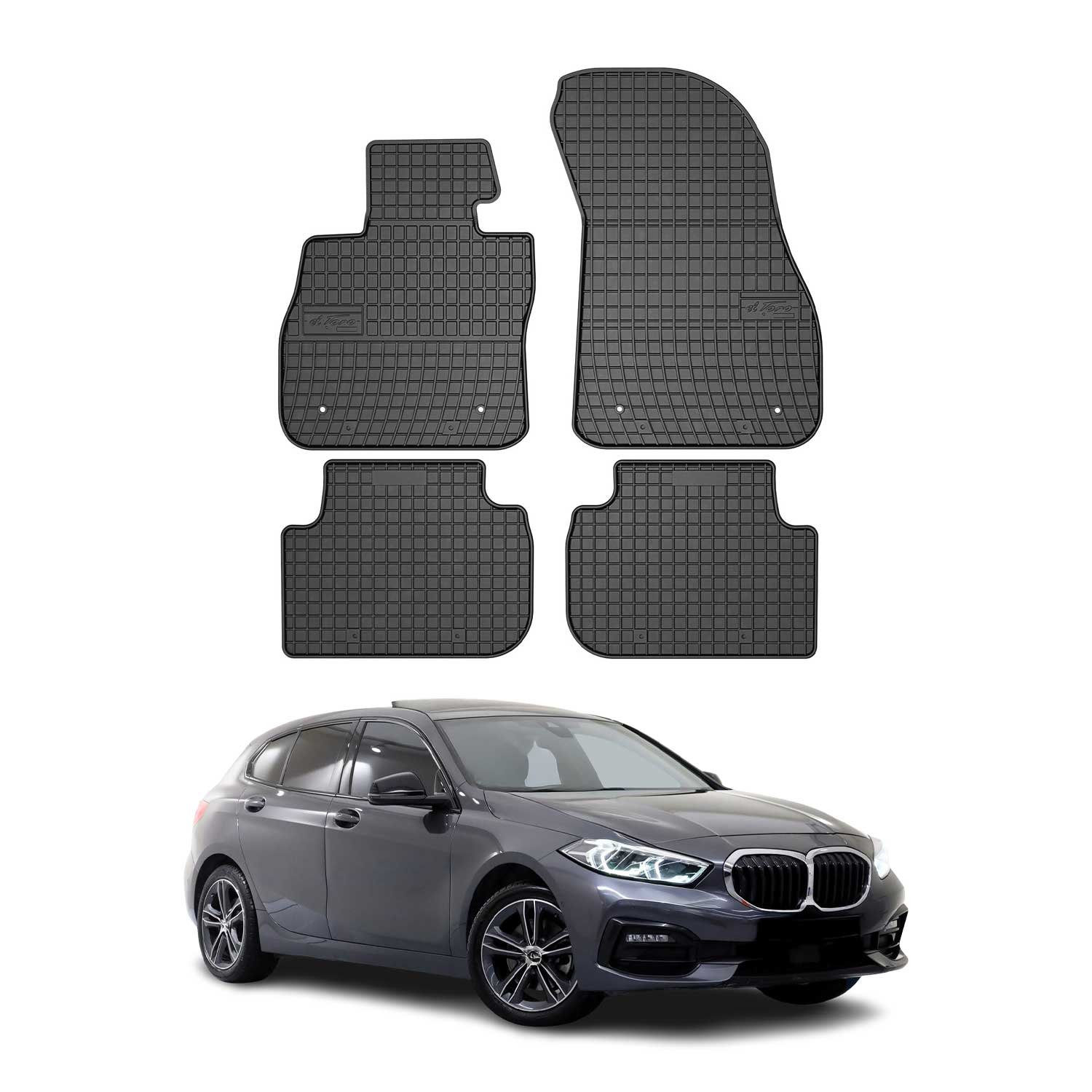 OMAC Alfombrillas De Coche para BMW Serie 1 F40 2019-2024 Negro Goma 4Pza
