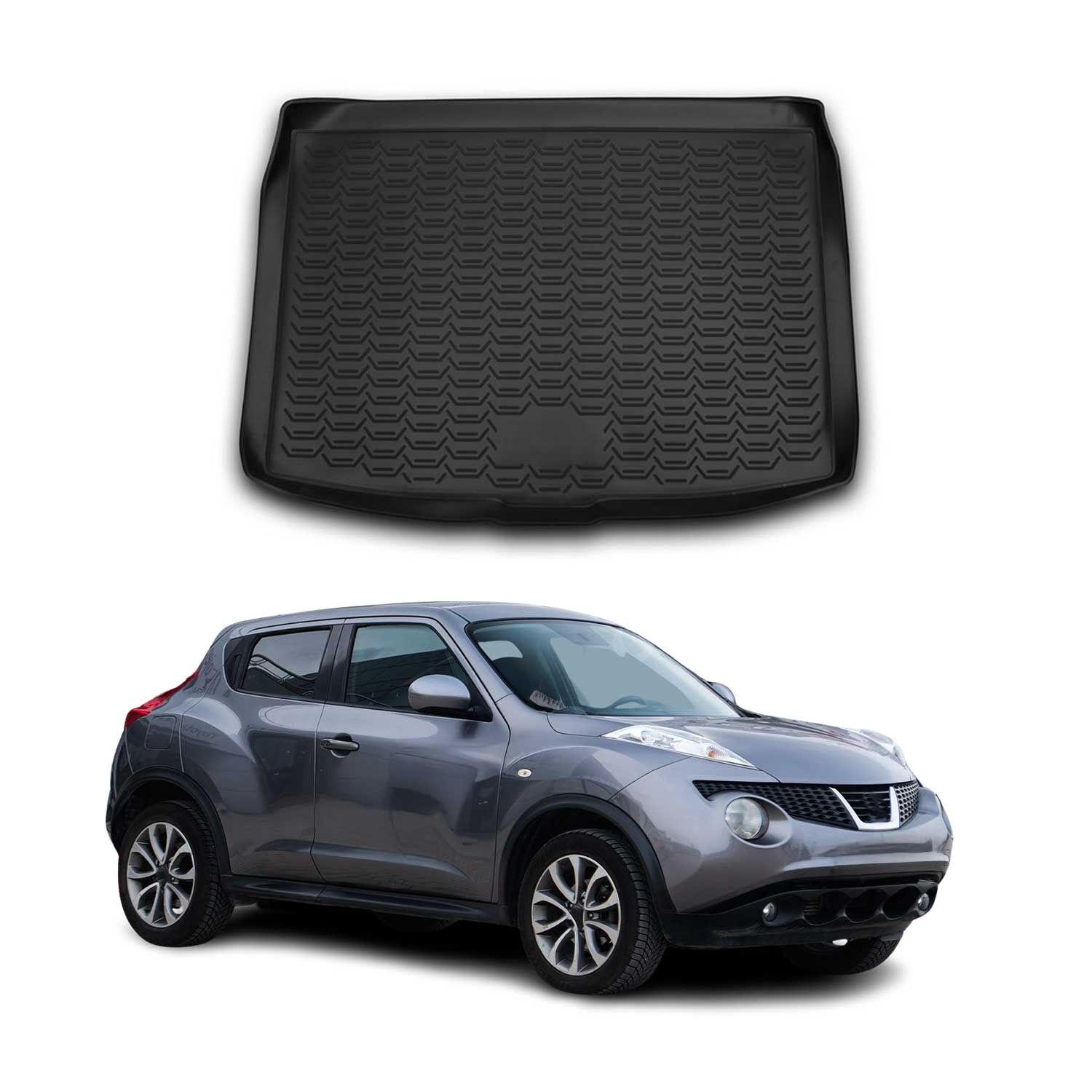 OMAC Bandeja Maletero Alfombrilla para Nissan Juke 2014-2019 Negro Goma TPE 1Pza