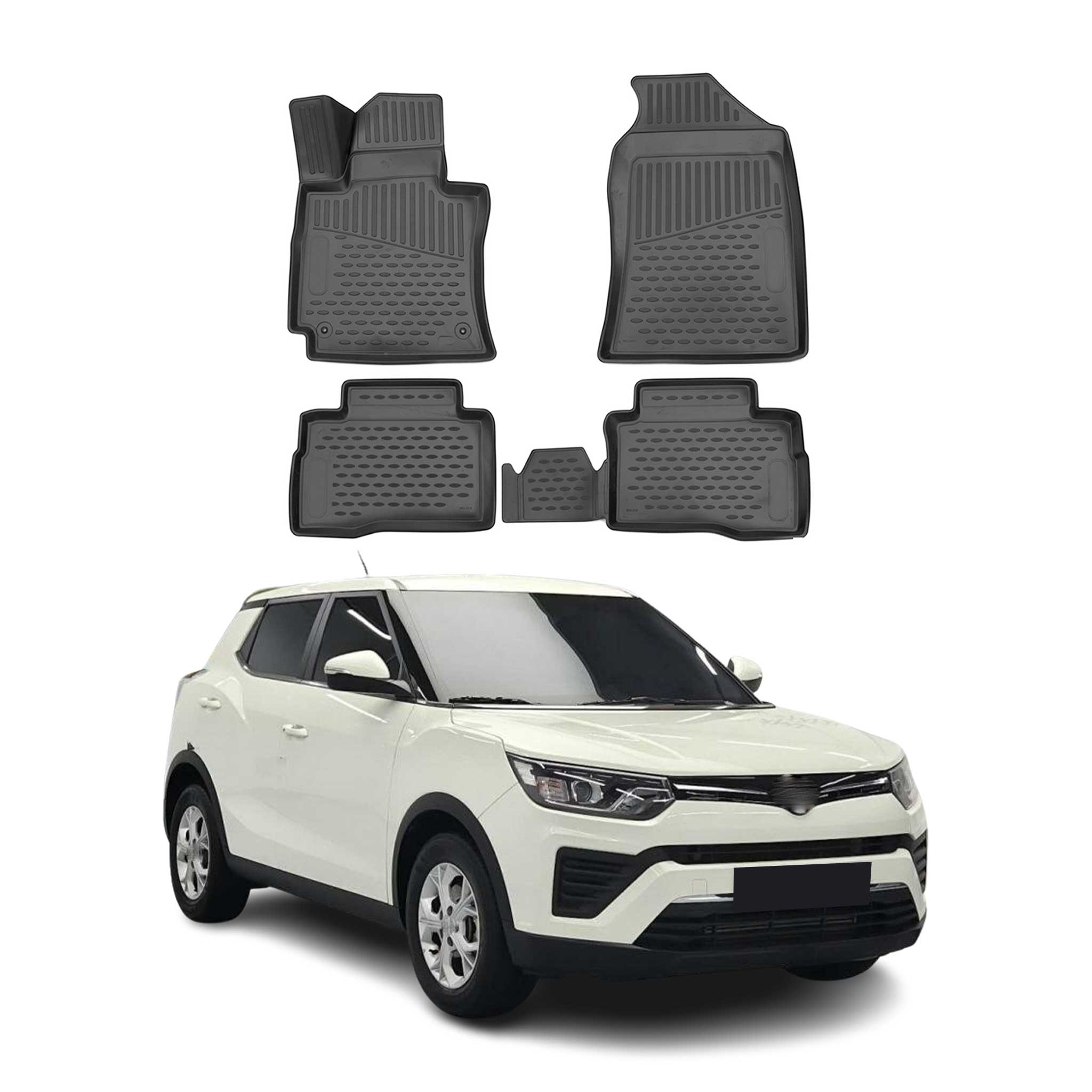 OMAC Alfombrillas De Coche para Ssangyong Tivoli 2015-2021 Negro Goma TPE 4Pza