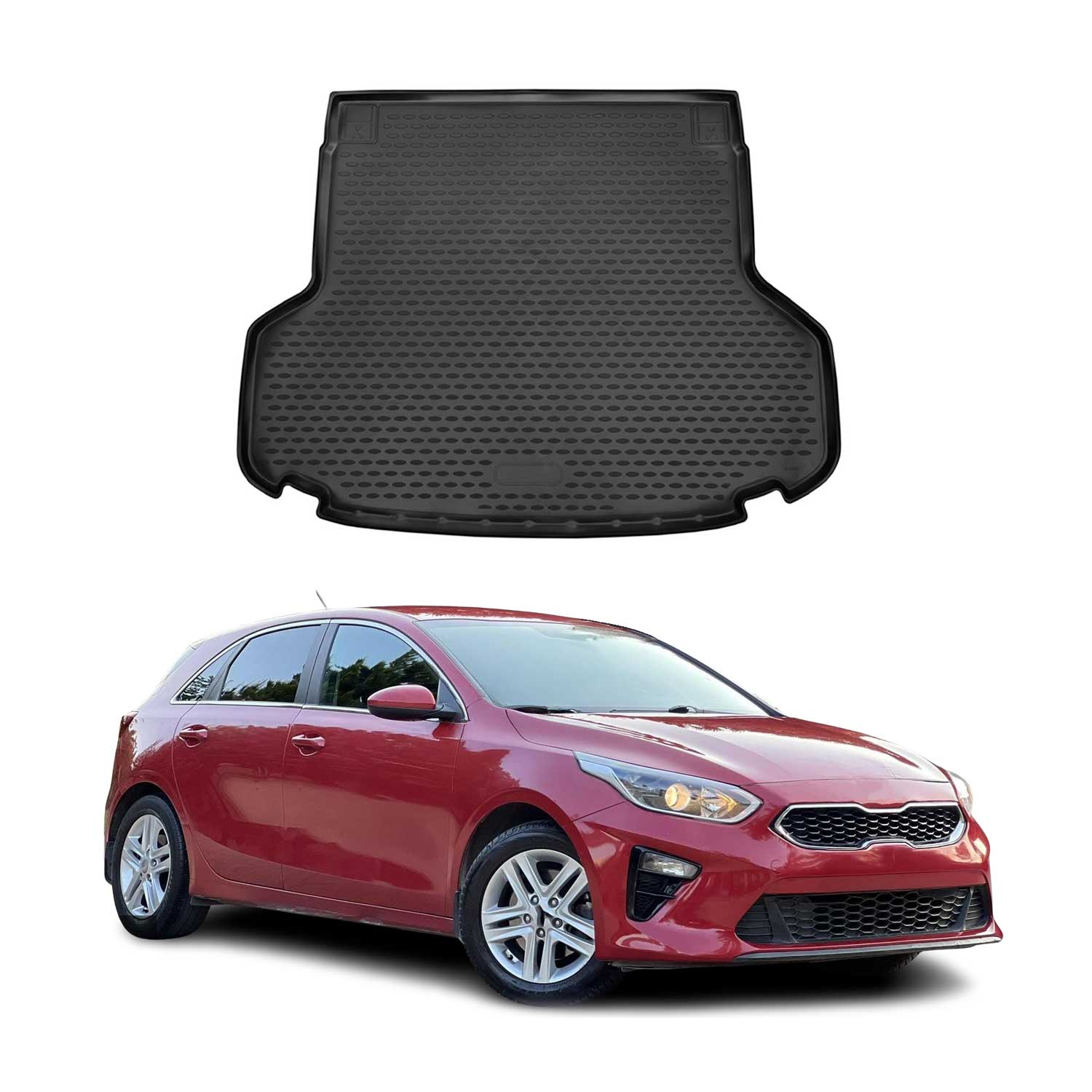 OMAC Bandeja Maletero Alfombrilla para Kia Ceed SW 2005-2021 Negro Goma TPE 1Pza