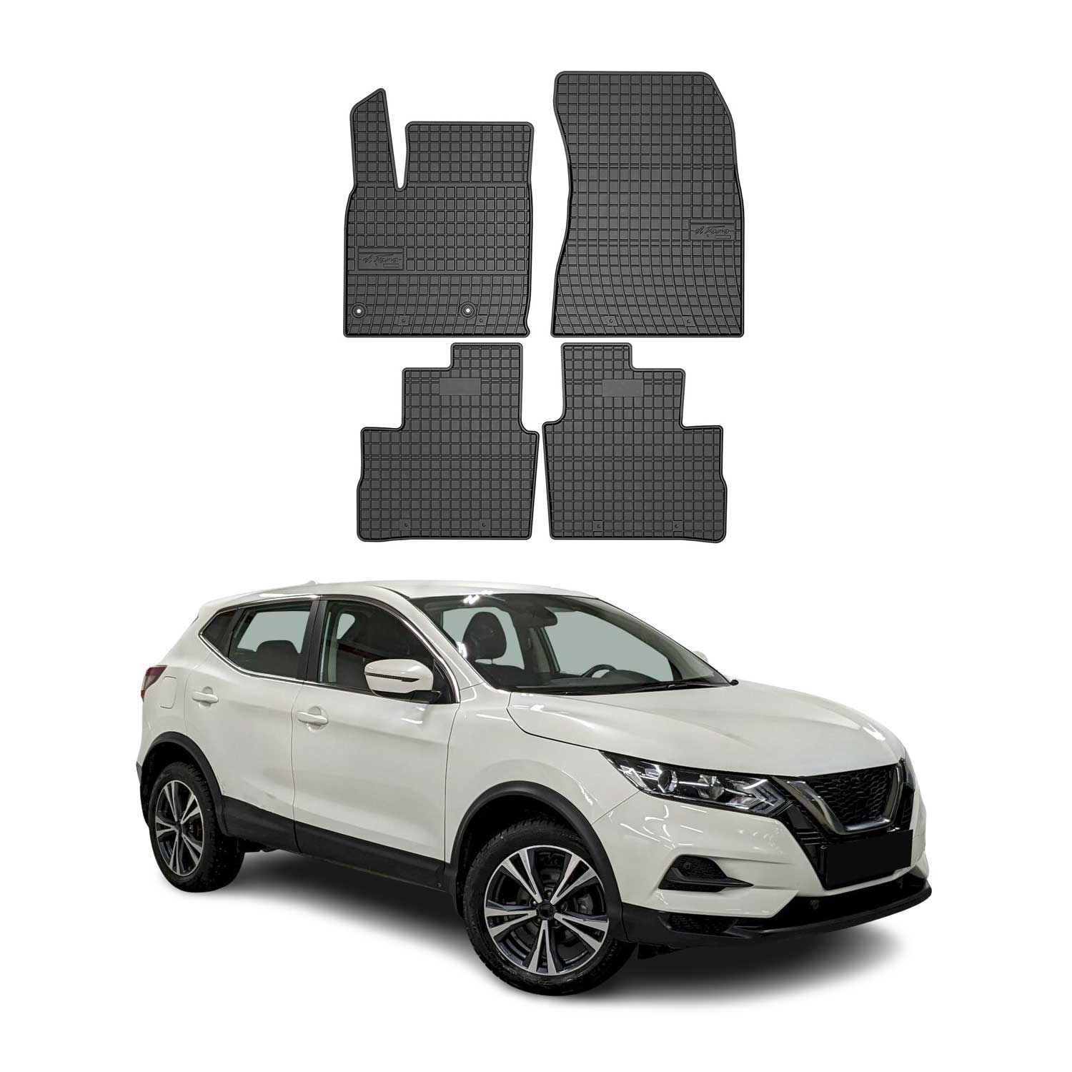 OMAC Alfombrillas De Coche para Nissan Qashqai 2021-2025 Negro Goma 4Pza