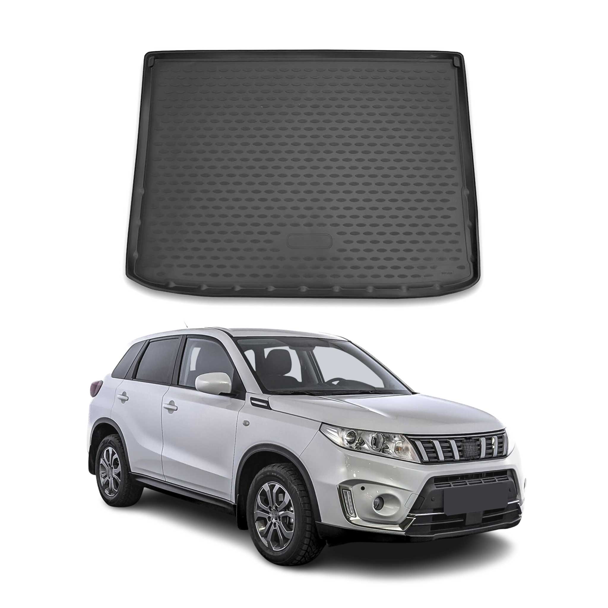 OMAC Bandeja Maletero Alfombrilla para Suzuki Vitara 2015-2024 Negro Goma TPE