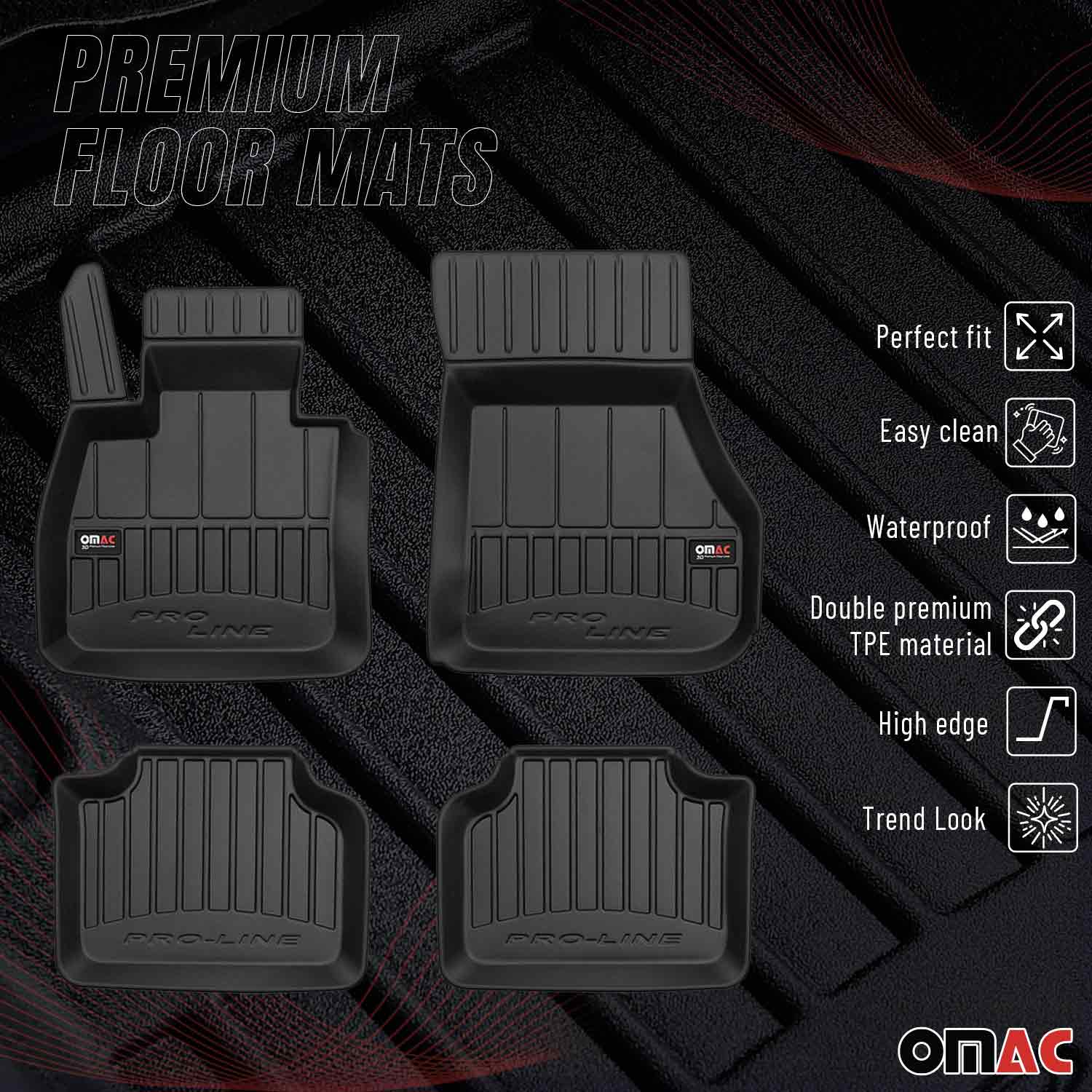 OMAC Premium Alfombrillas Coche para BMW 2 Active Tourer F45 2014-2021 TPE 4x