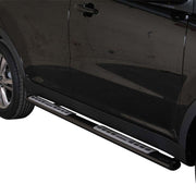 Par de Estribos Barras Laterales para Ssangyong Korando 2011-2019 Negro Acero