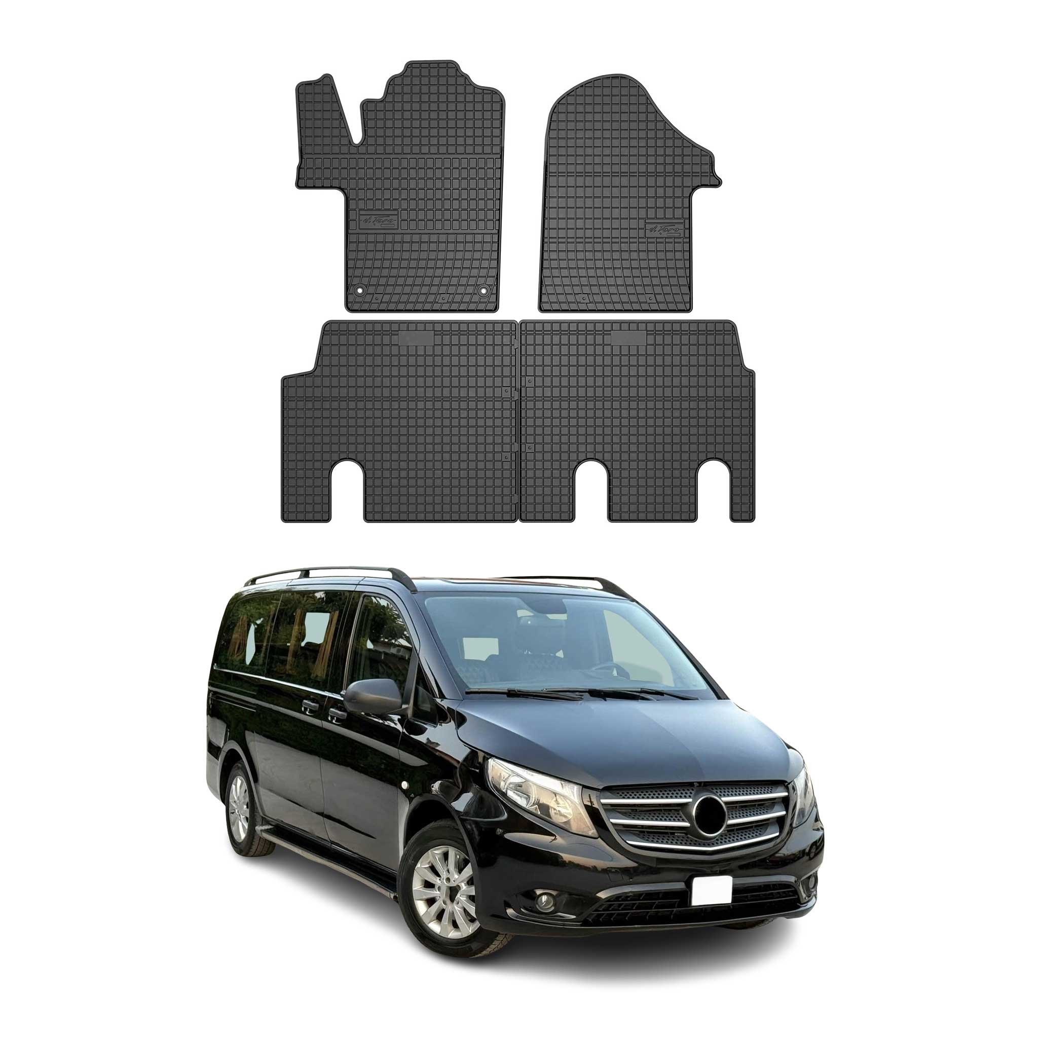 OMAC Alfombrillas De Coche para Mercedes Vito W447 2014-2025 Negro Goma 4Pza
