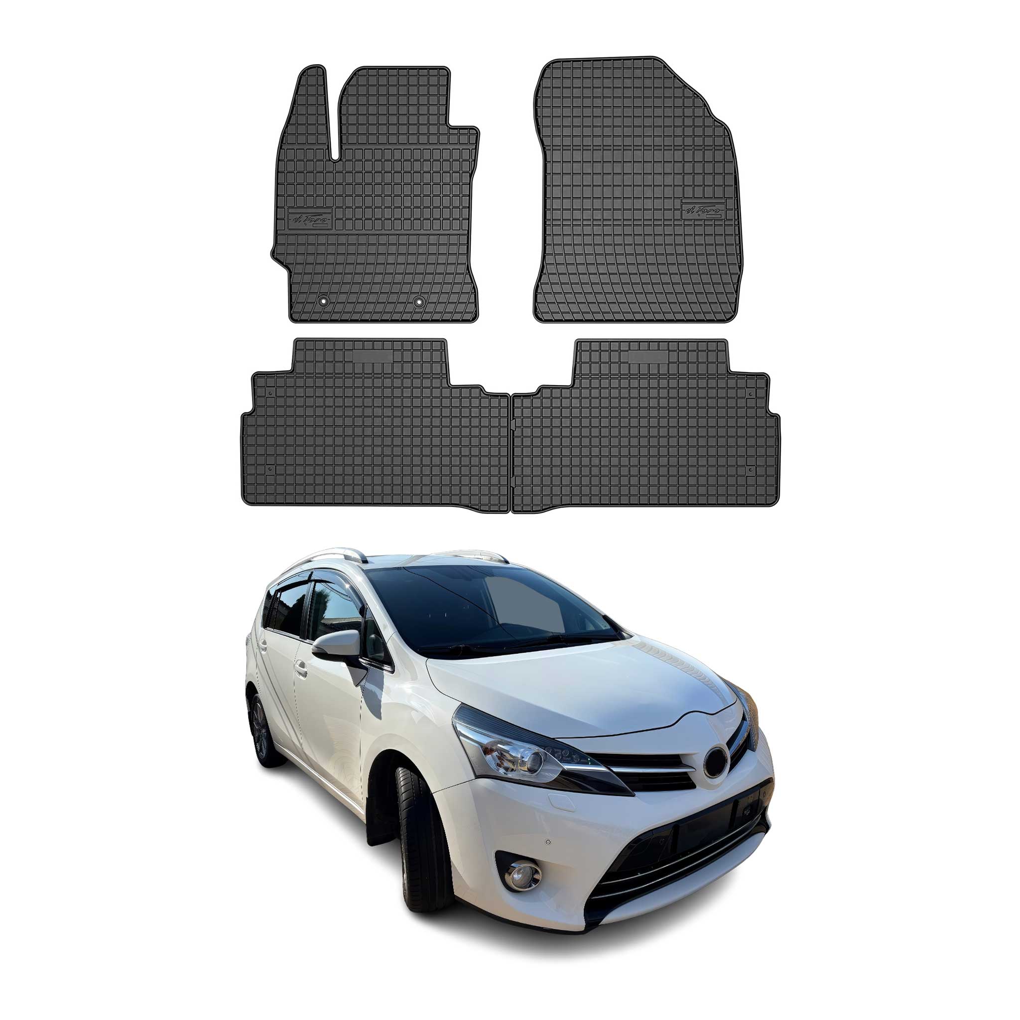 OMAC Alfombrillas De Coche para Toyota Verso 2009-2018 Negro Goma 4Pza