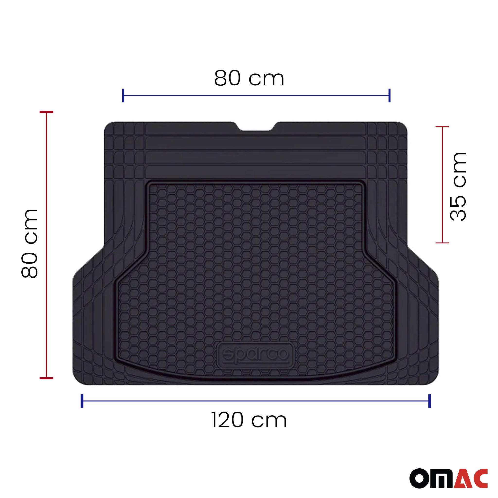 Sparco Bandeja Maletero Alfombrilla para VW Goma Negro