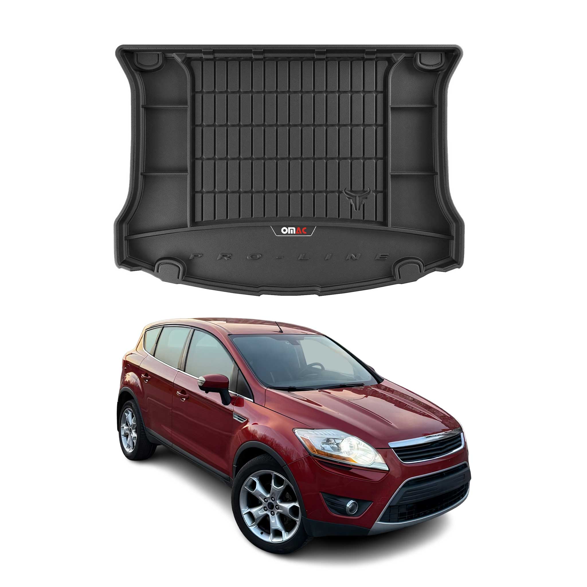 OMAC Premium Bandeja Maletero Alfombrilla para Ford Kuga 2008-2013 Negro TPE